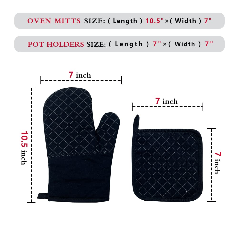 Premium Silicone Non-Slip Oven Mitts and Pot Holders Set of 2 - Funny Cat Design, Perfect Gift for Cat Lovers, Cat Mom Birthday Present - Ideal for Baking, Cooking, and Kitchen Safety