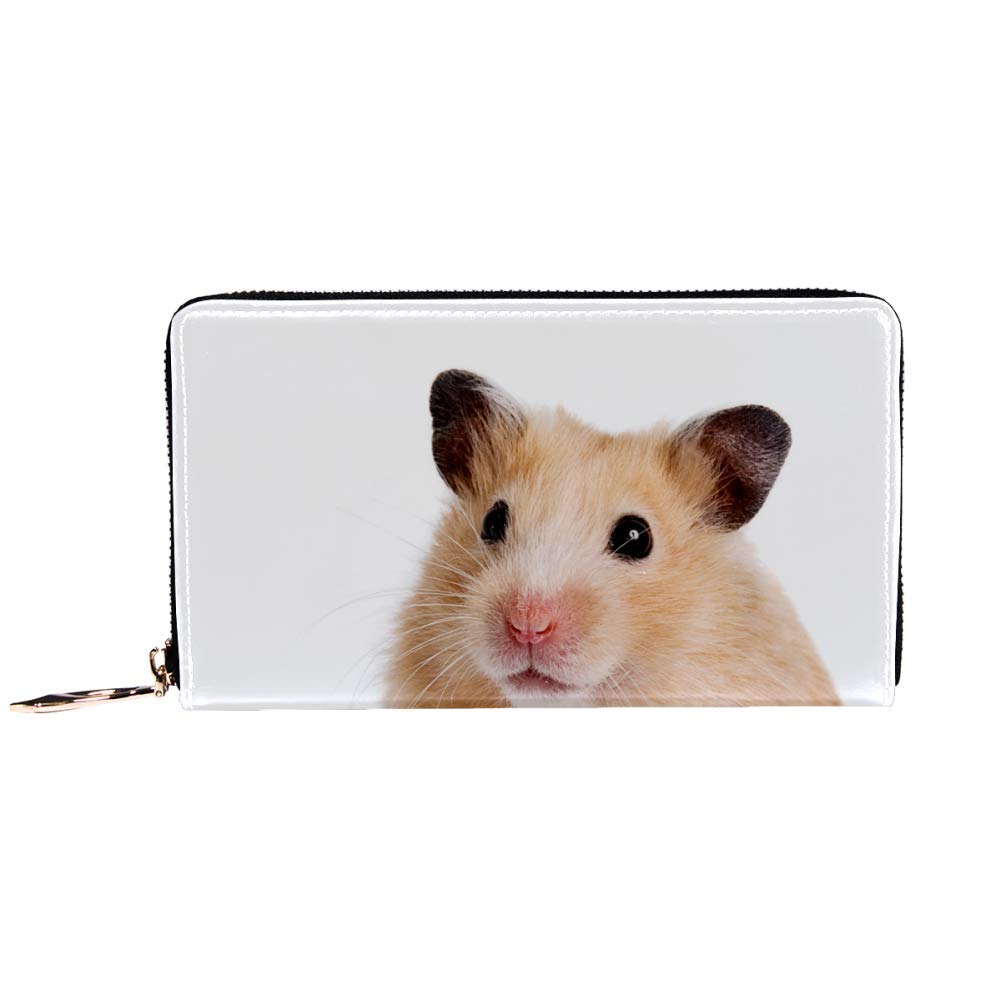 Stylish Women's Leather Wallet Organizer - Cute Hamster Design Card Holder for Girls & Women - Perfect for Everyday Use, Travel, Gifts & Special Occasions