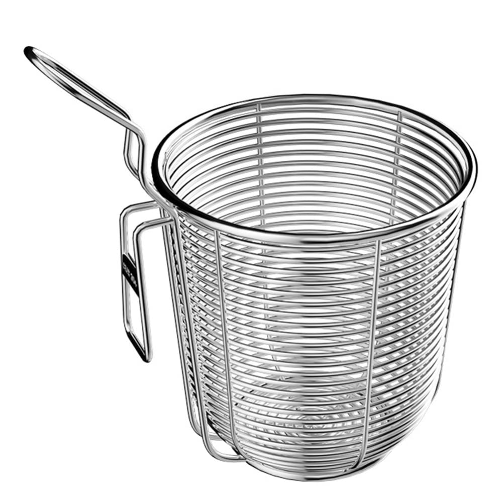 Premium Stainless Steel Spider Strainer Colander - Pasta, Noodle & Deep Fry Basket - Ideal for Cooking, Frying, Skimming Oil & Draining Spaghetti - Perfect for Home Kitchens & Professional Use