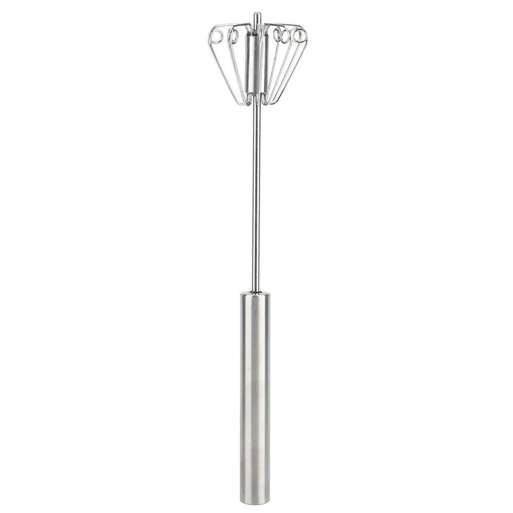 Stainless Steel Handheld Egg Blender Mixer - Semi-Automatic Rotary Egg Beater for Baking, Cooking & Whipping | Perfect for Kitchen, Restaurant & Home Use