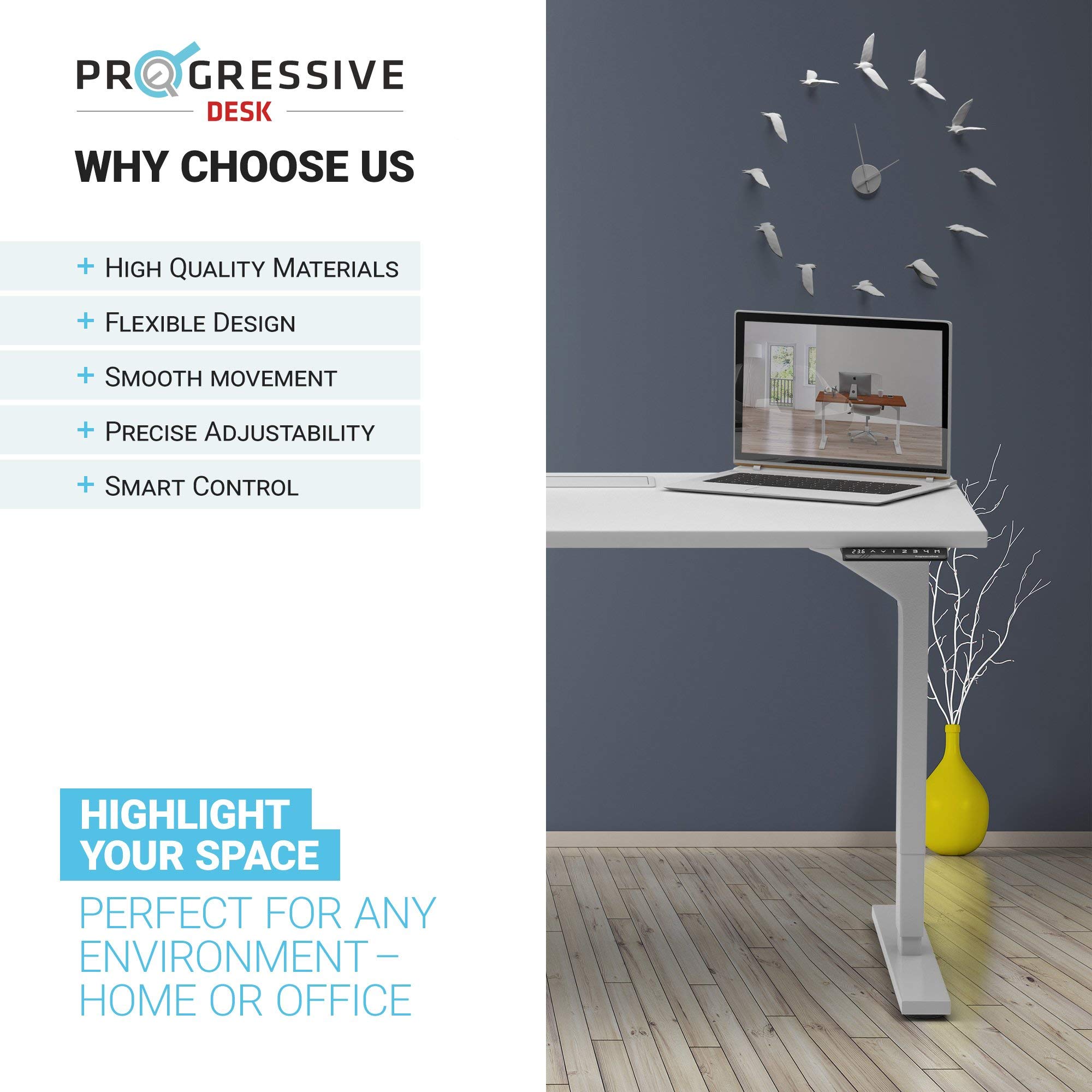 Adjustable L-Shaped Standing Desk 78x60 - Electric Height Adjustable Corner Desk for Home Office | Perfect for Ergonomic Workspace & Small Office Setup