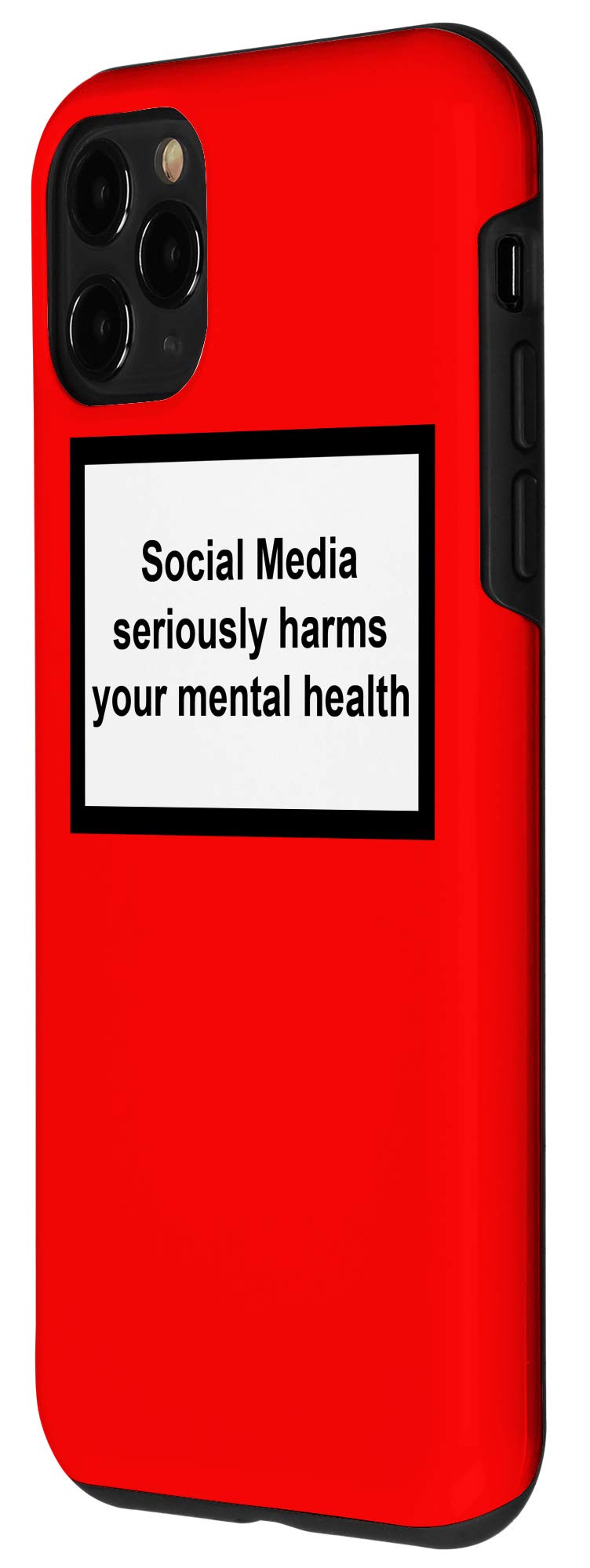 iPhone 11 Pro Case - Red Protective Cover with 'Social Media Harms Mental Health' Message | Durable Slim Fit for iPhone 11 Pro | Perfect for Daily Use, Work & Social Media Awareness