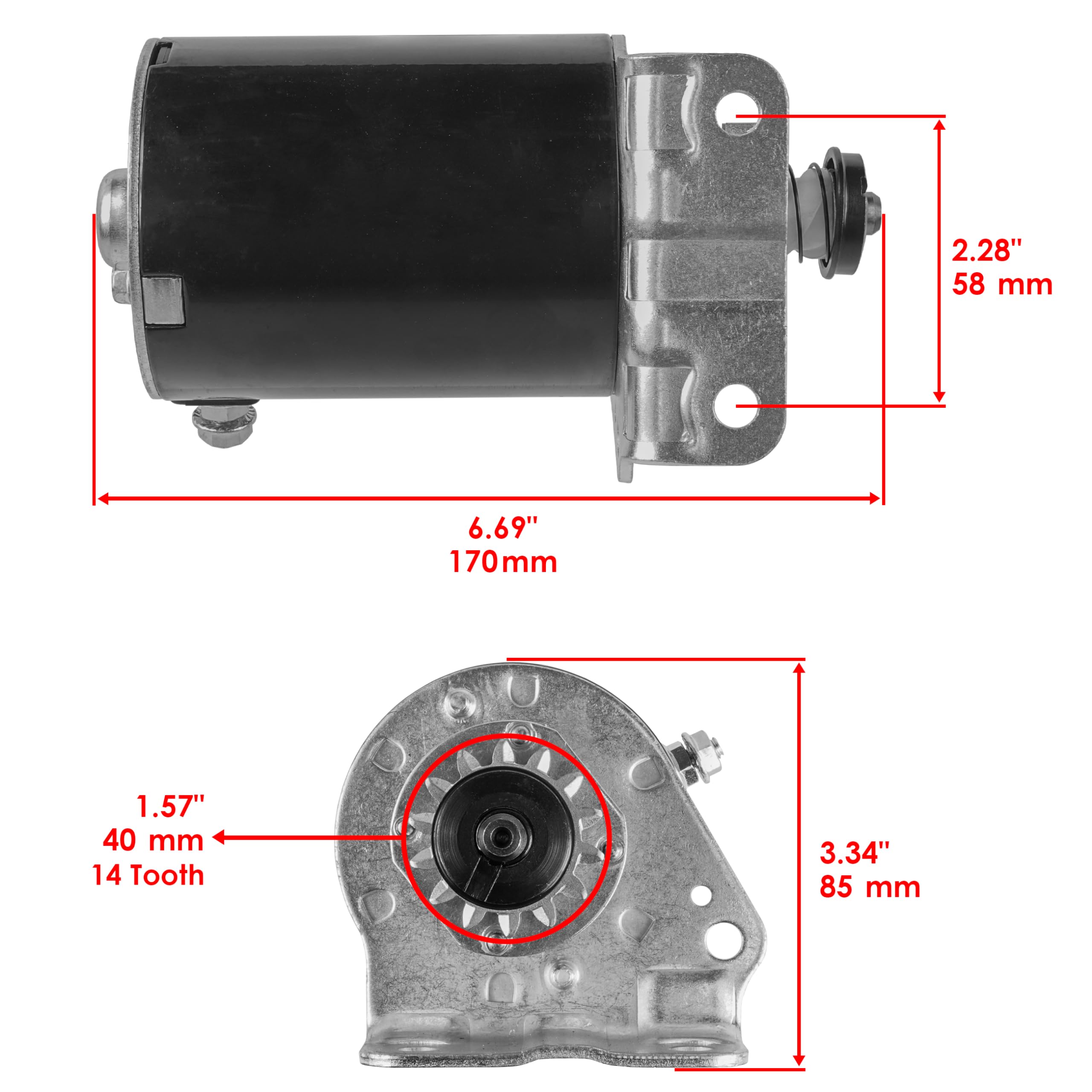 Caltric Starter Replacement for Briggs & Stratton 693551 593934 | Compatible with John Deere LG693551 SE501848 MIA13018 | 14-Tooth Steel Gear | Perfect for Lawn Mowers & Small Engine Equipment
