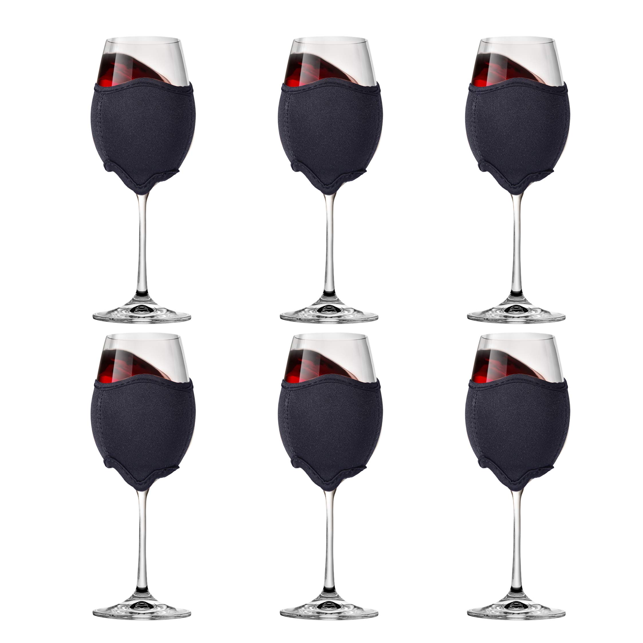 6 Pack Sublimation Blanks Wine Glass Sleeves - Neoprene Insulator Covers & Drink Holders for DIY Sublimation Crafts - Perfect for Parties, Weddings, and Home Entertaining