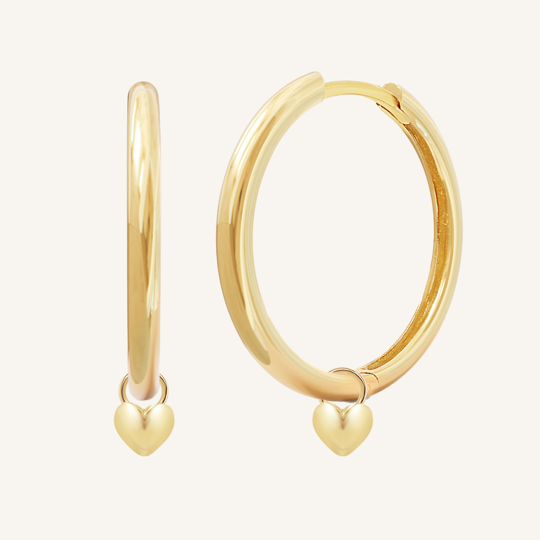 Behold Heart Plain Hoops - Minimalist Sterling Silver Hoop Earrings for Women | Perfect for Everyday Wear, Date Nights & Gifting