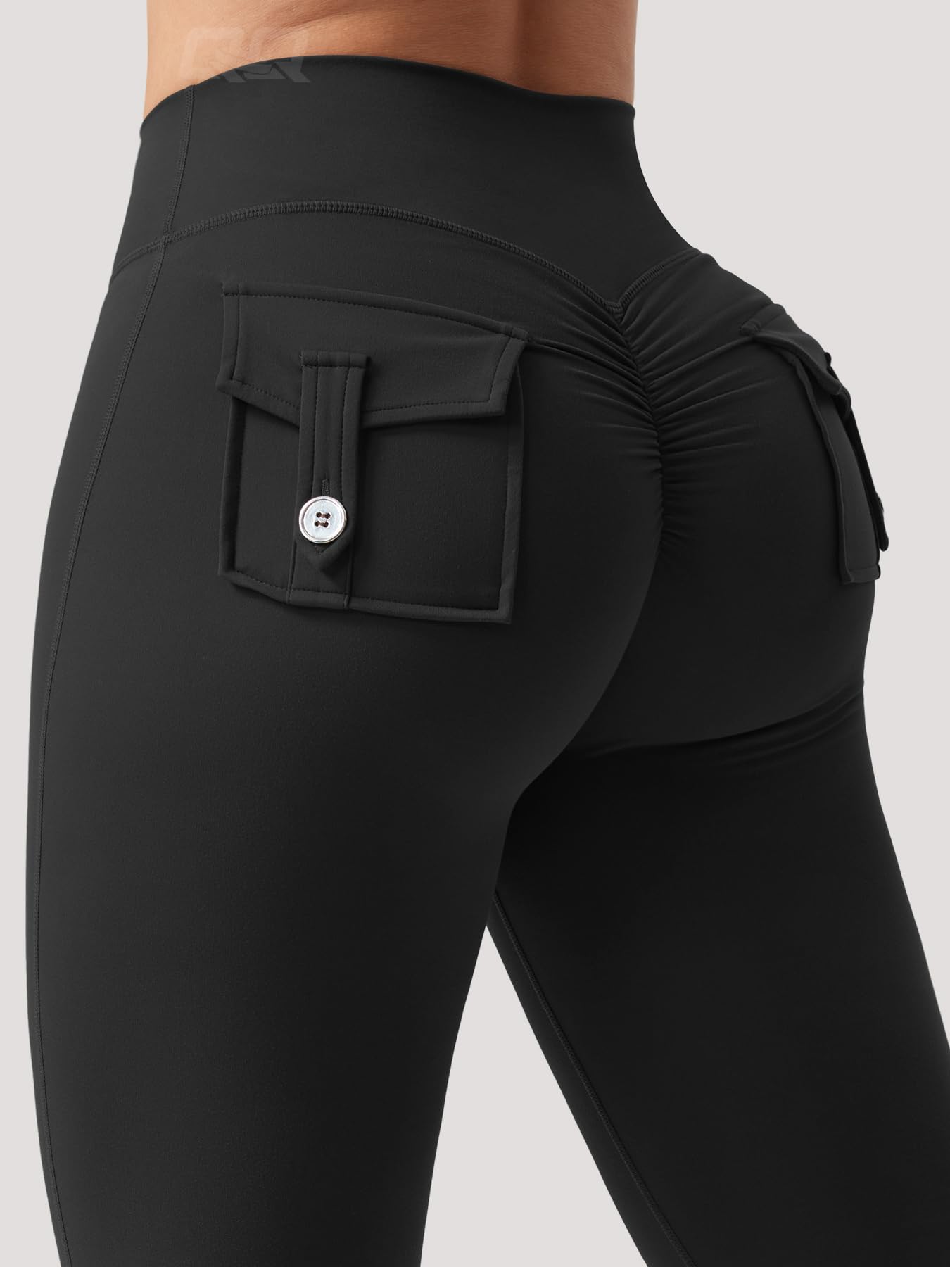 QOQ High Waist Flare Leggings with Pockets for Women - Tummy Control Yoga Pants, Workout Scrunch Bootcut Leggings, Gym & Lounge Wide Leg Pants - Perfect for Yoga, Running, Pilates & Casual Wear