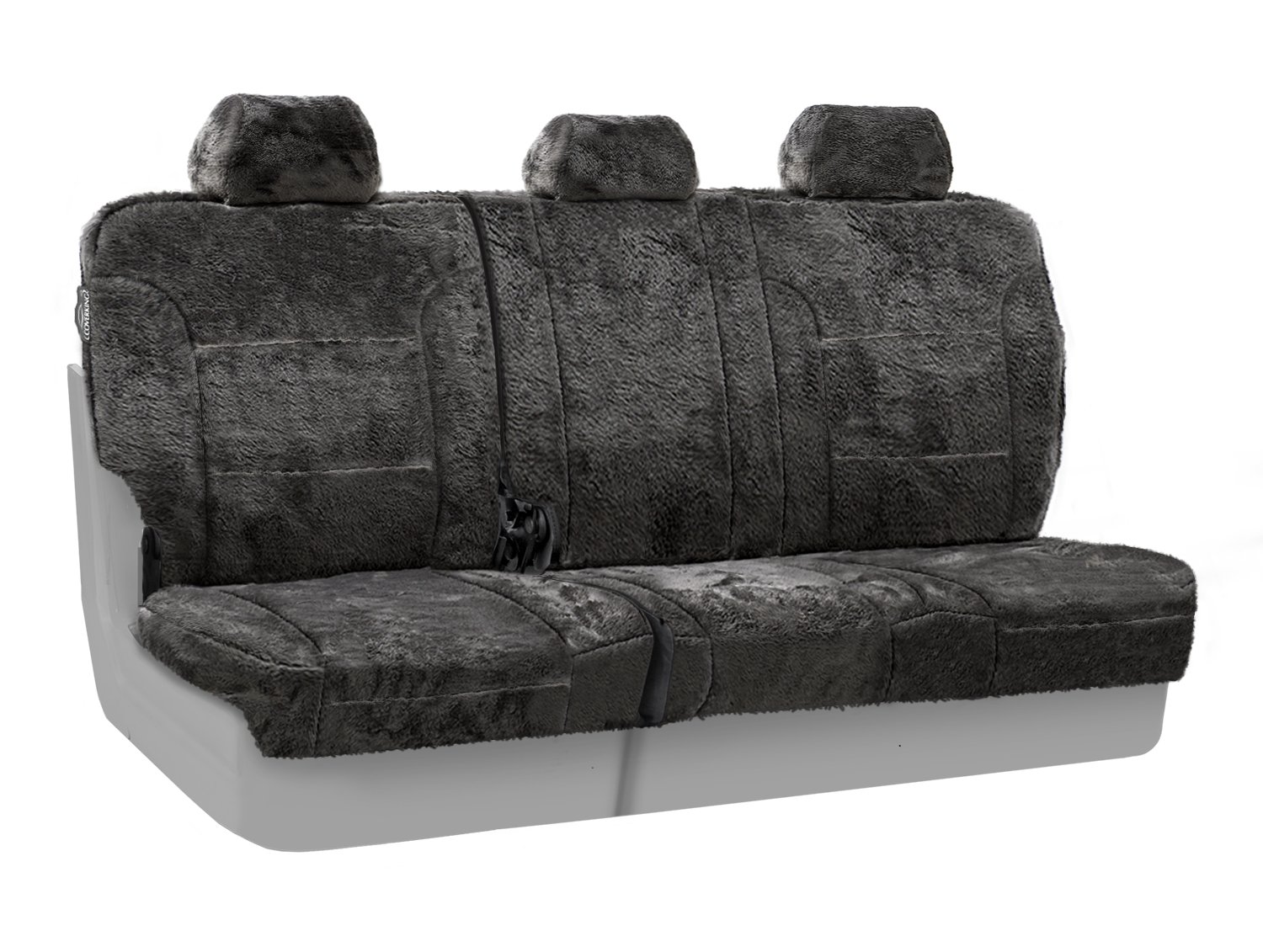 Coverking Rear 60/40 Bench Custom Fit Seat Cover for Select Ford Models - Snuggle Plush (Black) | Premium Car Seat Protection | Perfect for Road Trips & Winter Comfort