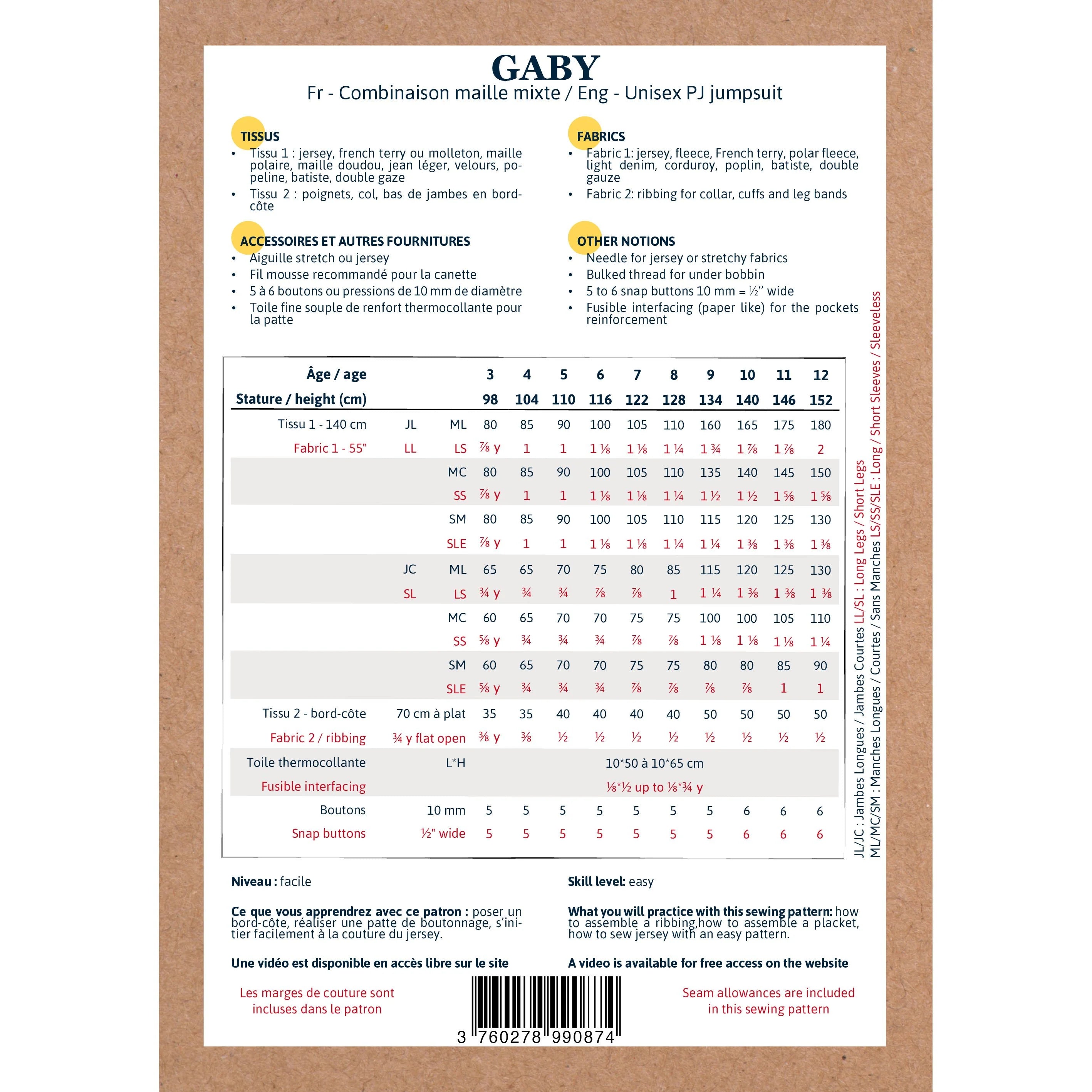 Gaby Pajama Pattern for Kids 3-12 Years | Comfortable Sleepwear for Boys & Girls | Perfect for Bedtime, Lounging and Sleepovers