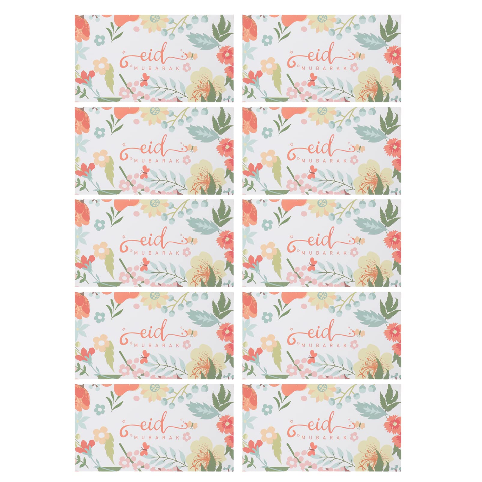 10pcs Eid Mubarak Money Envelopes - Premium Ramadan Greeting Cards for Muslim Celebrations, Eid al-Fitr & Eid al-Adha Gifts - Perfect for Eidi Gifts, Party Favors and Islamic Festivals