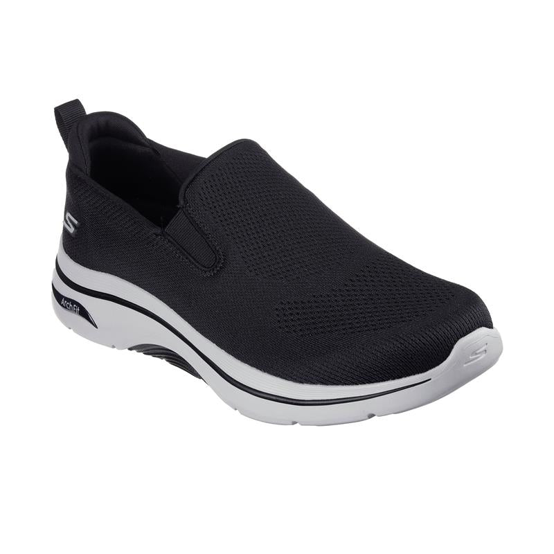 Skechers GO WALK ARCH FIT 2.0 Women's Slip-On Walking Shoes - Black/Gray | Comfortable Sneakers for Walking, Travel & Everyday Wear