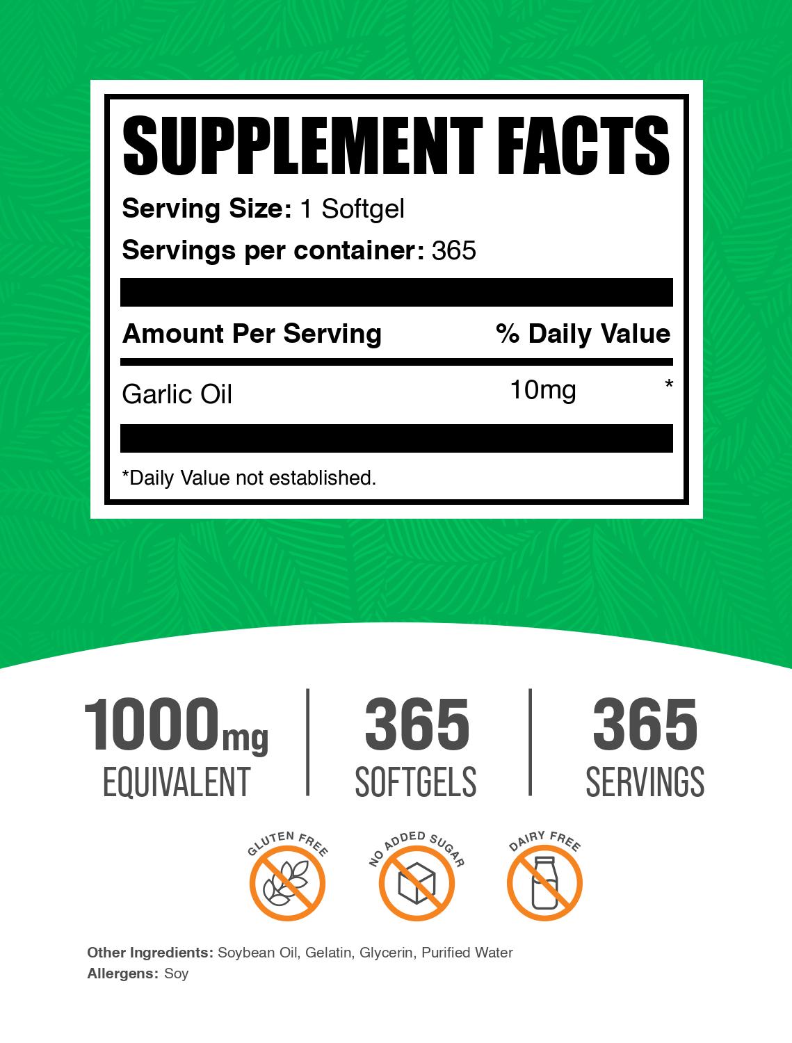 Premium Garlic Oil Softgels for Heart Health & Immune Support - Natural Supplement for Daily Wellness & Cholesterol Management