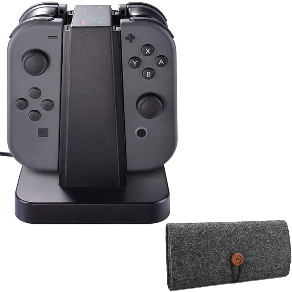 Nintendo Switch Joy-Con Charging Dock with Lightweight Protective Sleeve - Deco Gear Compatible NSCD - Perfect for Gaming at Home or Travel