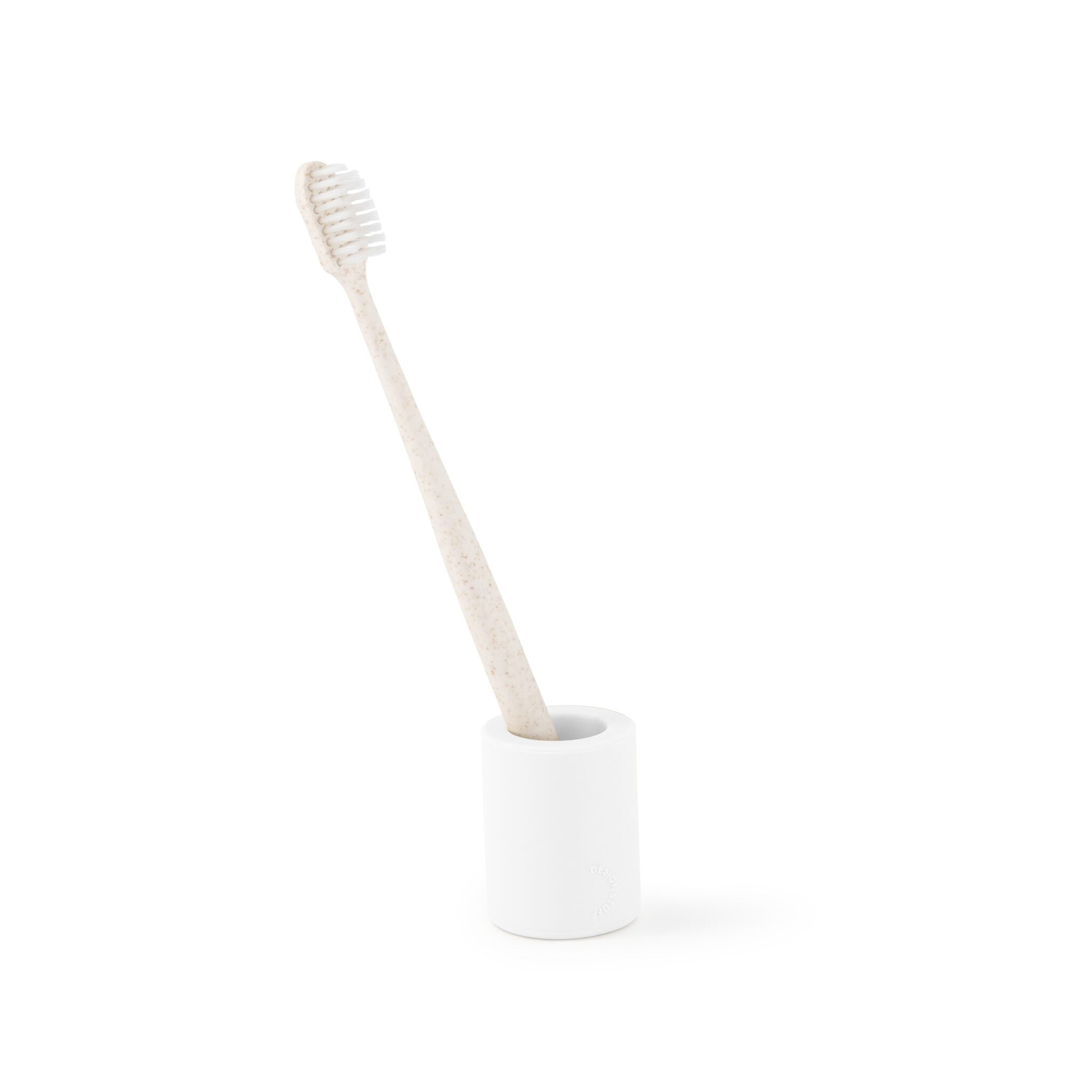 DESIGNSTUFF White Toothbrush Holder - Stylish Bathroom Organizer for Toothbrushes & Accessories | Perfect for Home, Office, or Travel