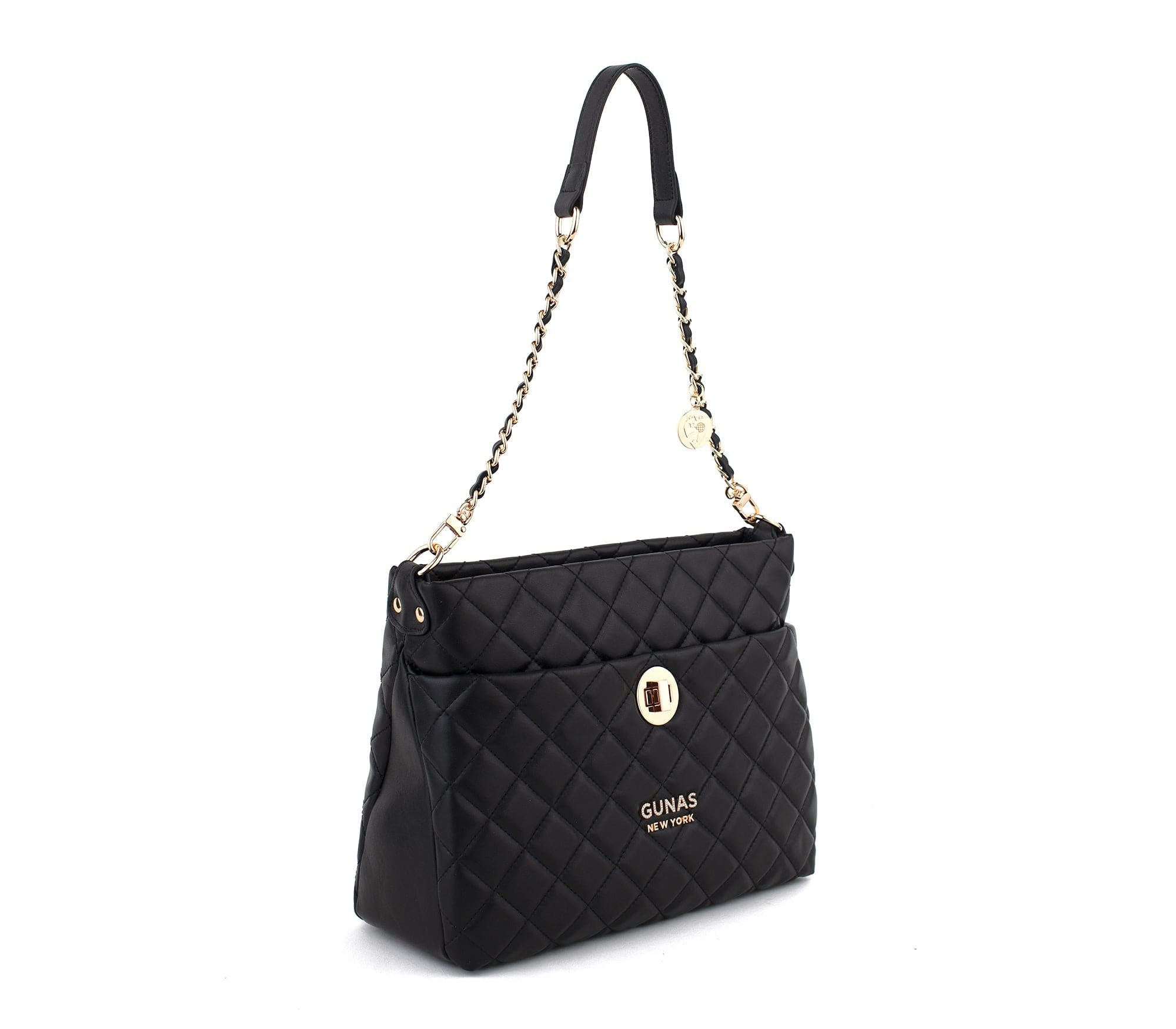 Eco-Friendly Koi Quilted Vegan Leather Shoulder Bag for Women - Stylish Black Crossbody Purse | Perfect for Work, Travel & Everyday Use