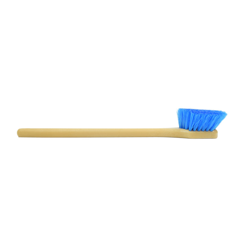 Long Handle Feathered Bristle Scrub Brush - Heavy Duty Cleaning Brush for Kitchen, Bathroom, Tiles & Grout - Perfect for Deep Cleaning Pots, Pans, Sinks & Tough Stains