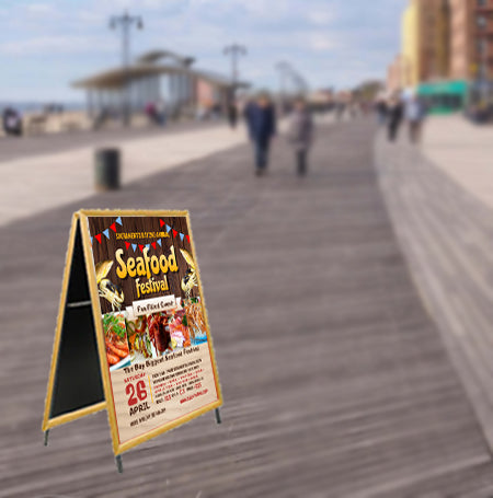 30x30 Wooden A-Frame Sign Holder - 1 1/4