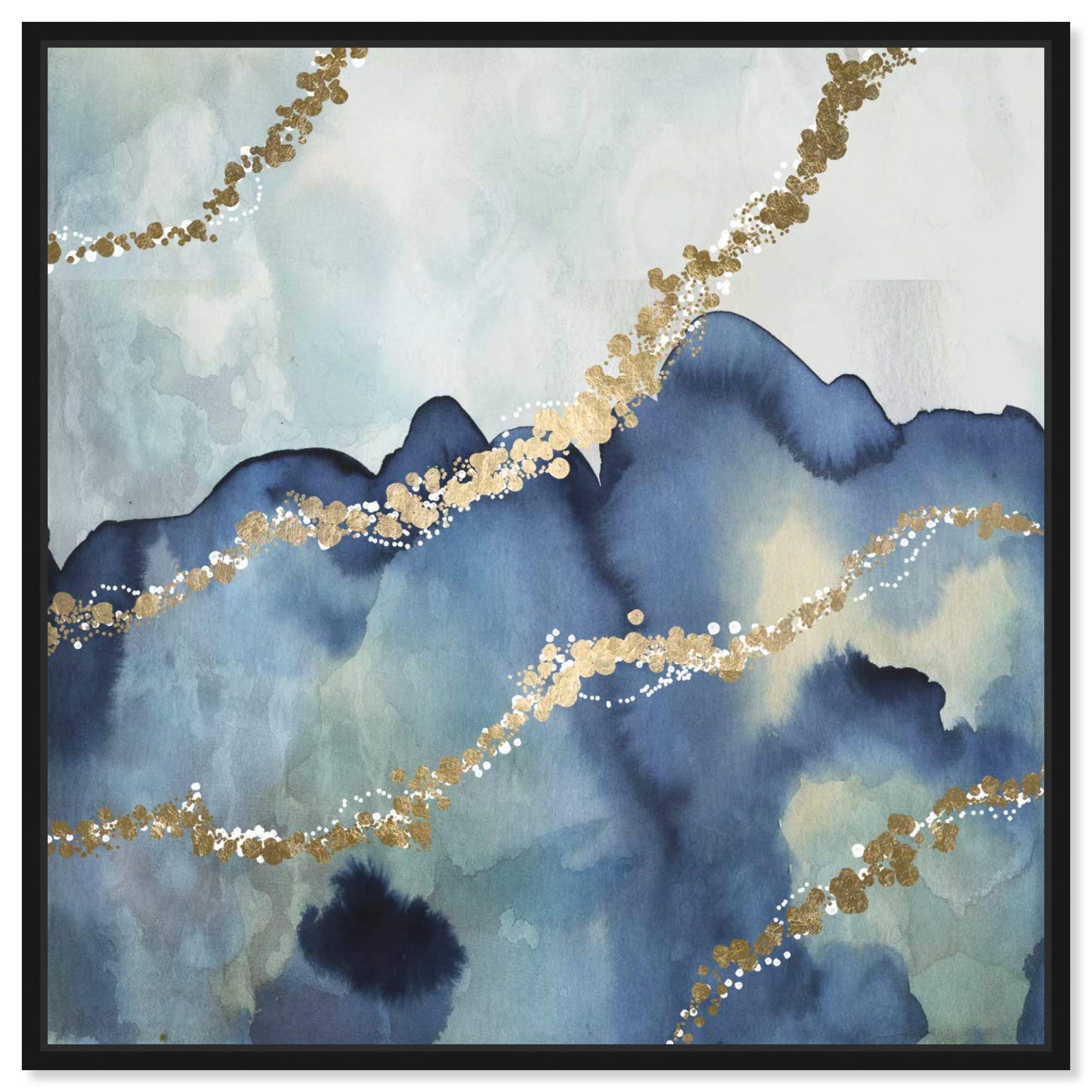 Oliver Gal Artist Co. 'More Than Love' Abstract Framed Wall Art - 30x30 Inch Blue Watercolor Canvas Print for Living Room, Bedroom & Office Décor | Modern Home Wall Decorations