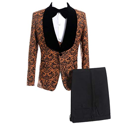 Orange Embossing+black Pants