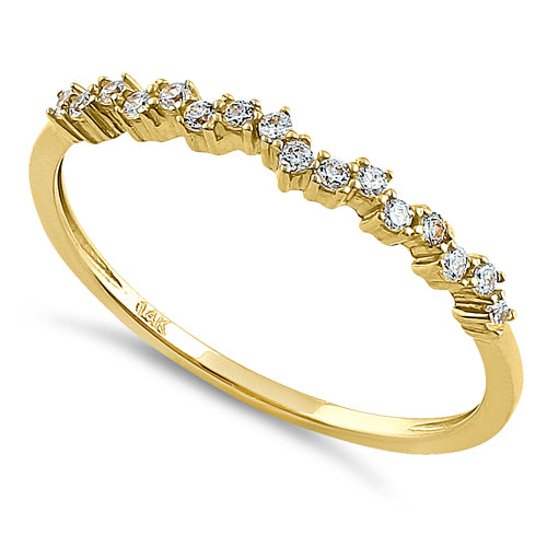 14K Solid Yellow Gold Round CZ Cluster Ring for Women – Elegant and Durable Jewelry for Everyday Wear, Parties, and Special Occasions