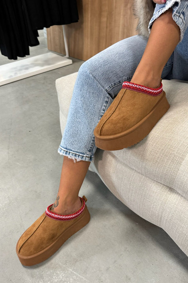 Cozy Thick Sole Slip-On Cotton Shoes for Women - Comfortable Indoor & Outdoor House Slippers for Winter Warmth