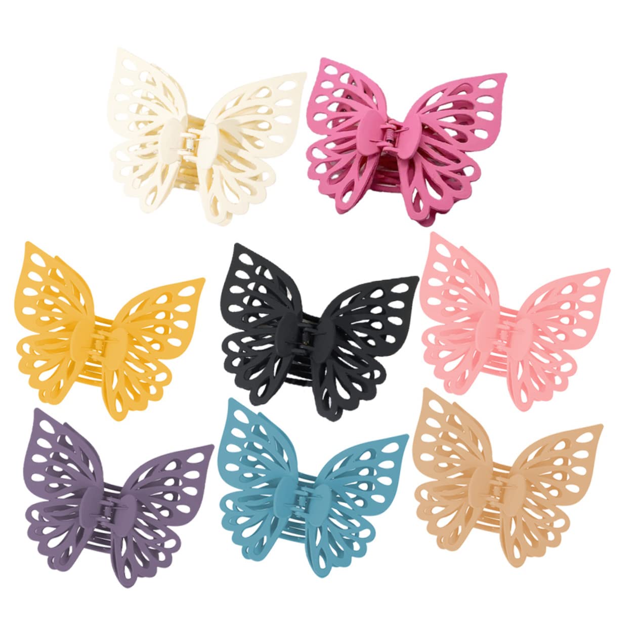 Lurrose 8pcs Large Hair Clips for Women - French Butterfly Hairpins, Hair Bows & Hair Accessories for Girls & Women | Perfect for Weddings, Parties & Everyday Styling