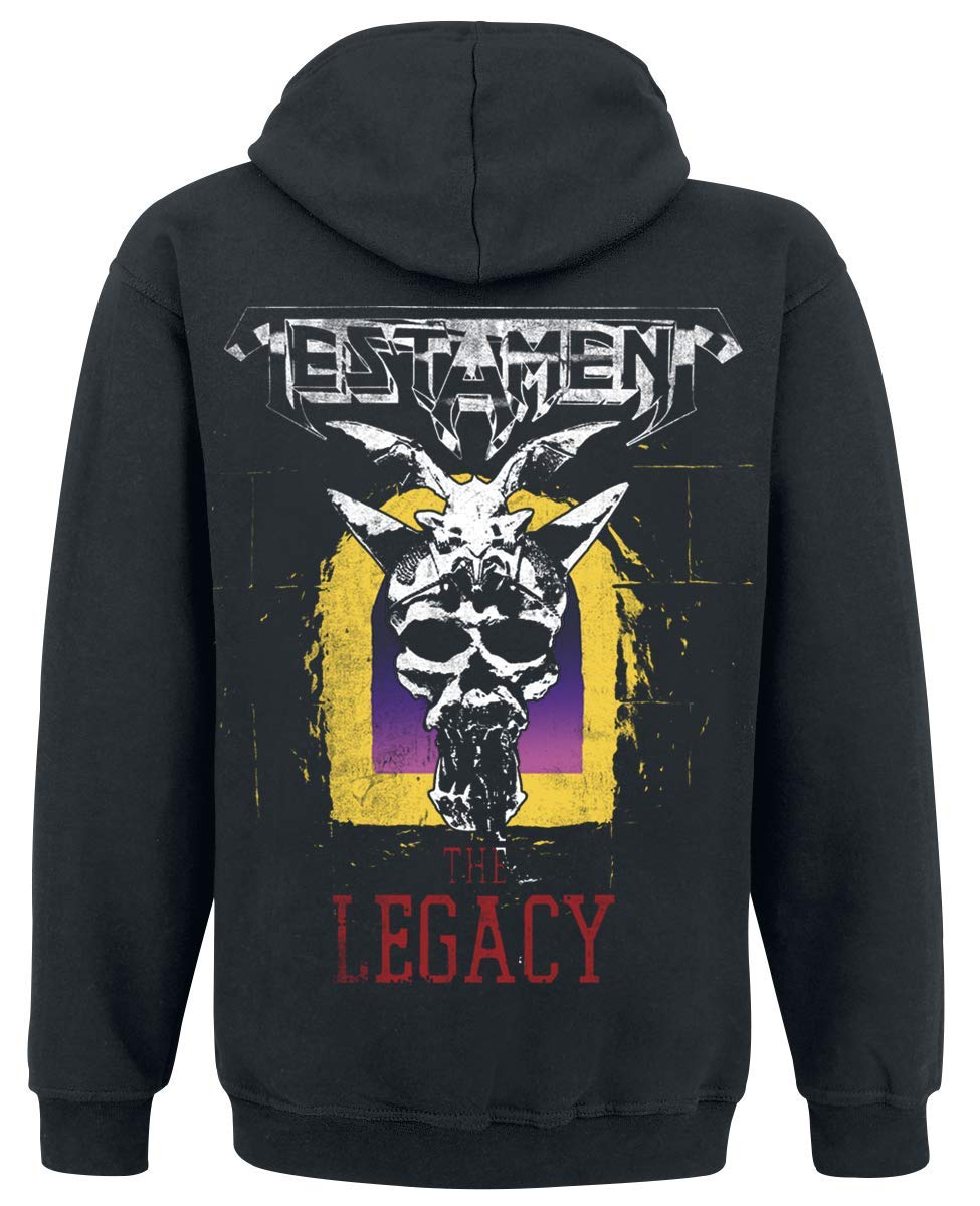 Testament 'The Legacy' Black Zip Up Hoodie - Heavyweight Cotton Pullover for Men | Perfect for Concerts, Gym & Casual Streetwear