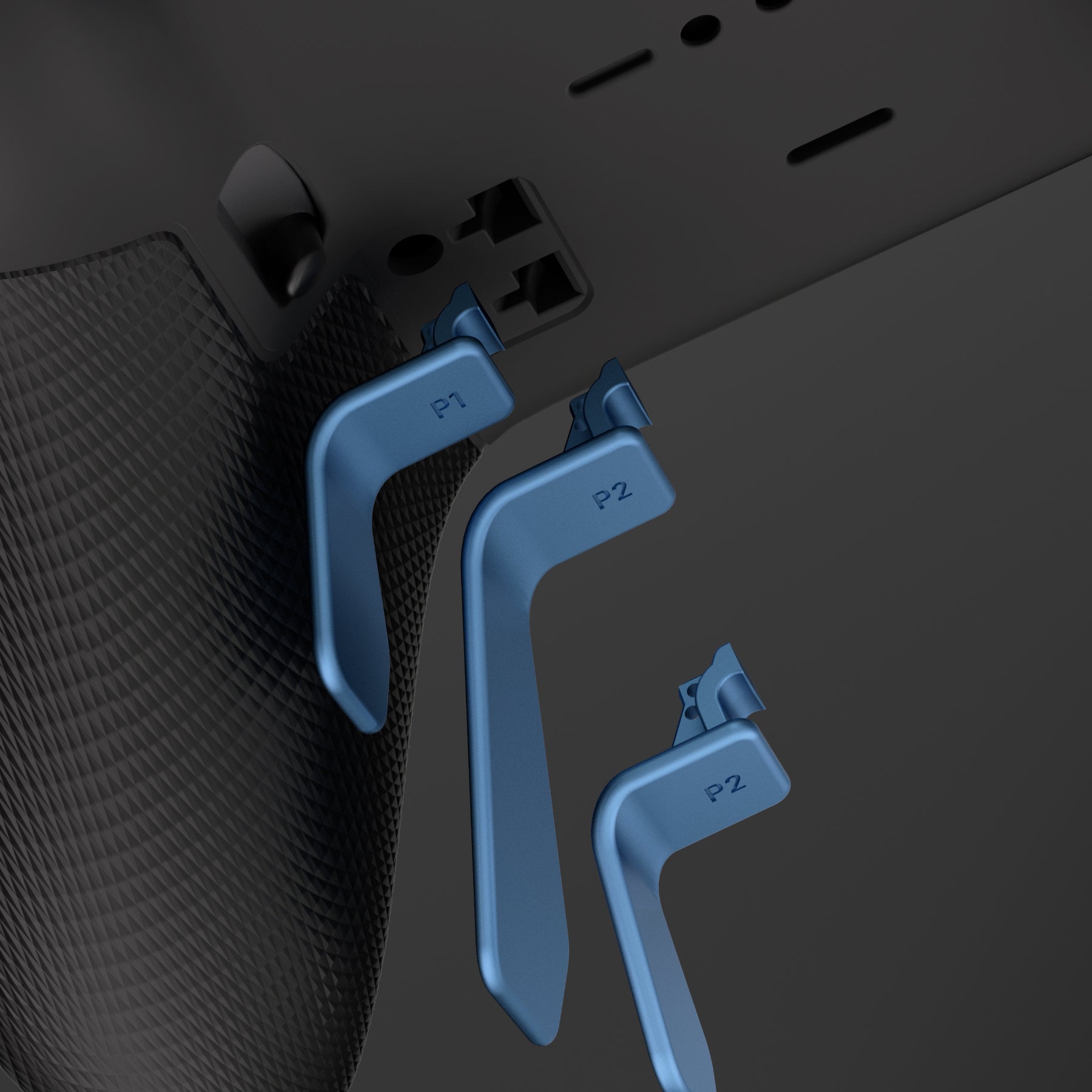 eXtremeRate 6-in-1 Metallic Replacement Interchangeable Swift Back Paddles for Xbox One Elite/Elite Series 2/Elite 2 Core Controller - Neptune Blue | Enhanced Gaming Performance for FPS, Racing & Action Games