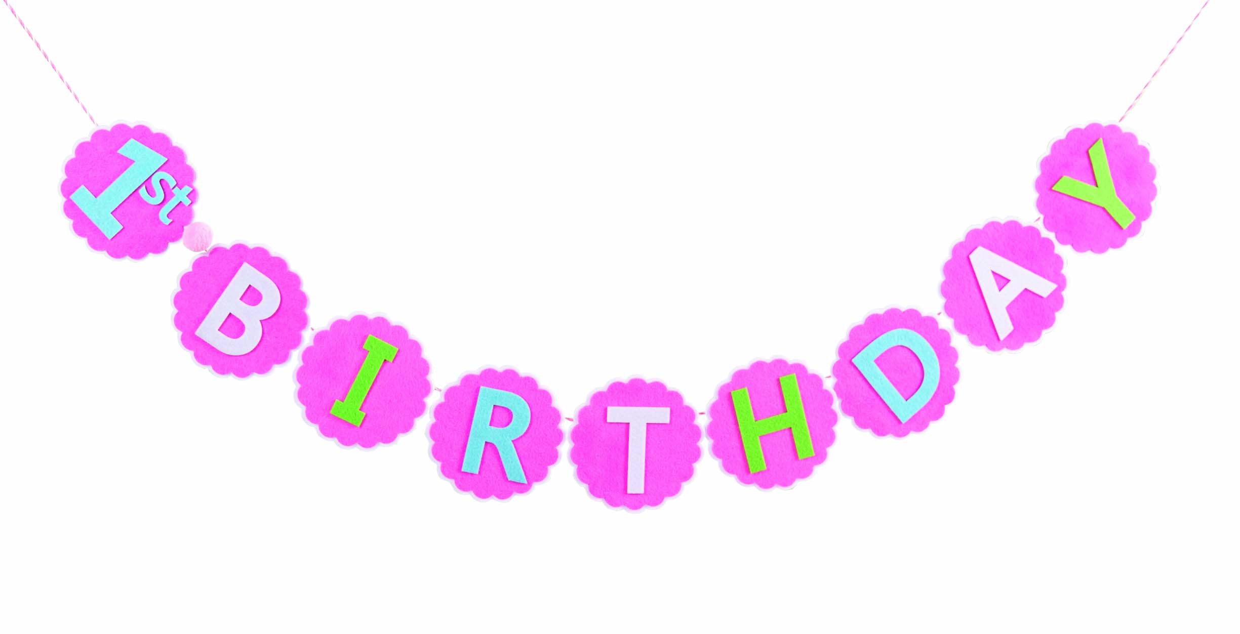 1st Birthday Banner for Girls - Mud Pie Themed Party Decorations - Perfect for Baby Girl's First Birthday Party & Photo Backdrop