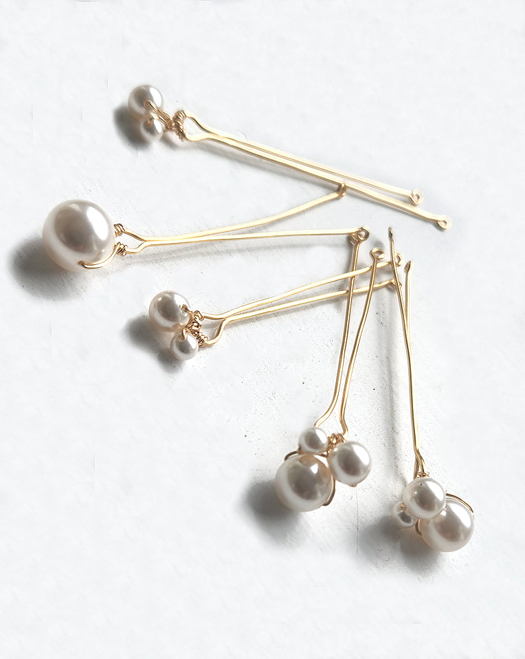 Elegant Pearl Cluster Hairpins for Weddings - Gold Bridal Hair Accessories by Kezani | Perfect for Bridal Hairstyles, Prom, and Formal Events