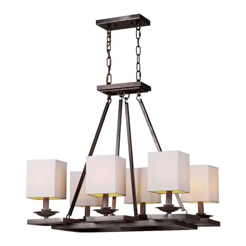 Antique Bronze 6-Light Chandelier - Elegant Dining Room Lighting Fixture for Home Decor | Model 7038-06-32