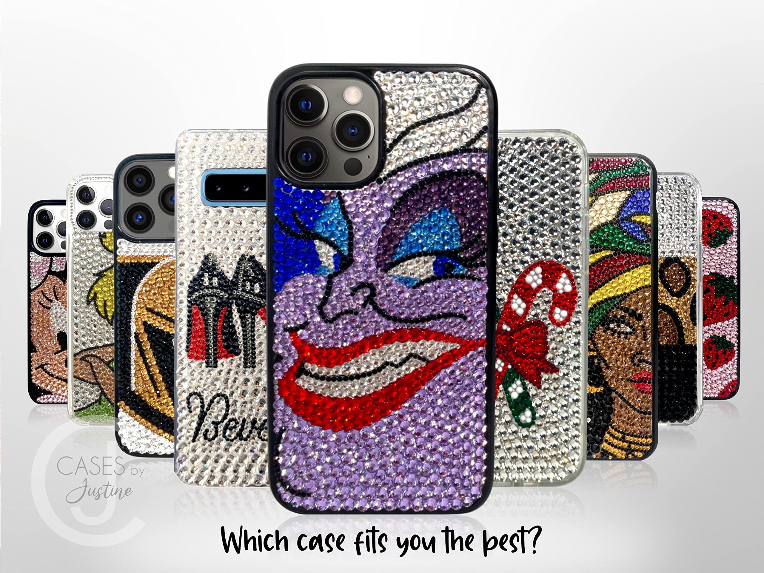 Jack Skellington Rhinestone Glitter Phone Case for iPhone 11 Pro Max - Sparkling Nightmare Before Christmas Protective Cover for Halloween, Christmas Gifts & Party Accessories