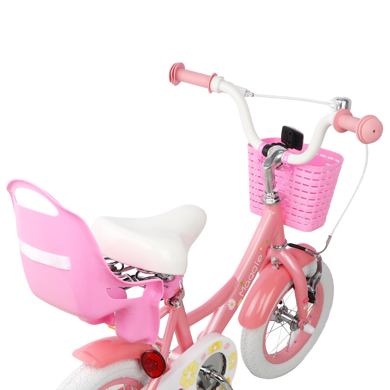 **Maggie Girls Bike - 12-20 Inch Kids Bicycle for Ages 2-13, Princess Style with Doll Seat, Basket & Training Wheels - Multiple Colors - Perfect for Outdoor Play, Birthday Gifts & Learning to Ride**