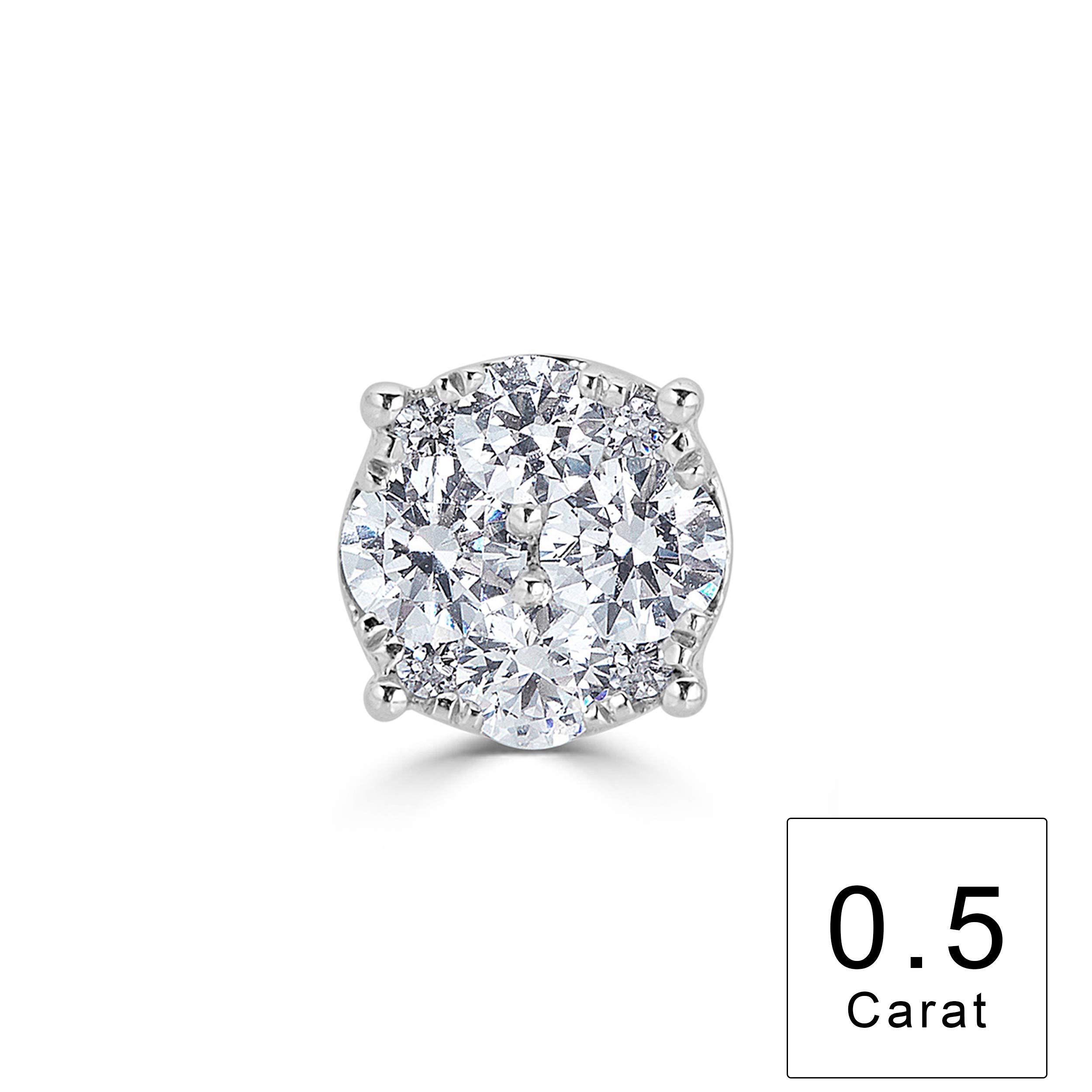 1PC Natural Diamond Stud Earrings 925 Sterling Silver for Men & Women - Perfect for Weddings, Anniversaries & Special Occasions