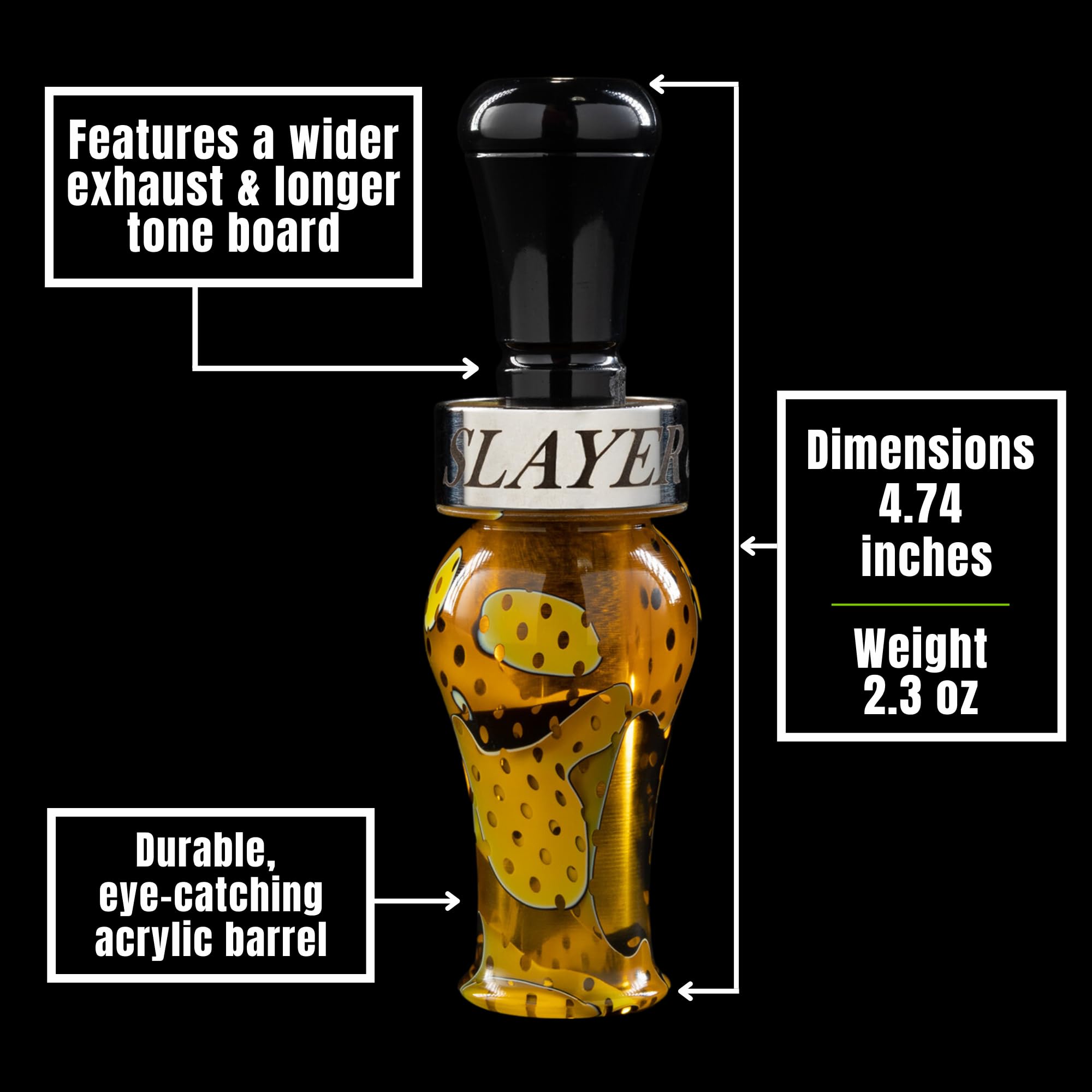 Premium Double Reed Duck Call for Mallard Hunting - Realistic Sound & Superior Tone - Loud & Controllable Waterfowl Call - Best Duck Hunting Accessories for Wetlands, Marshes & Field Hunting