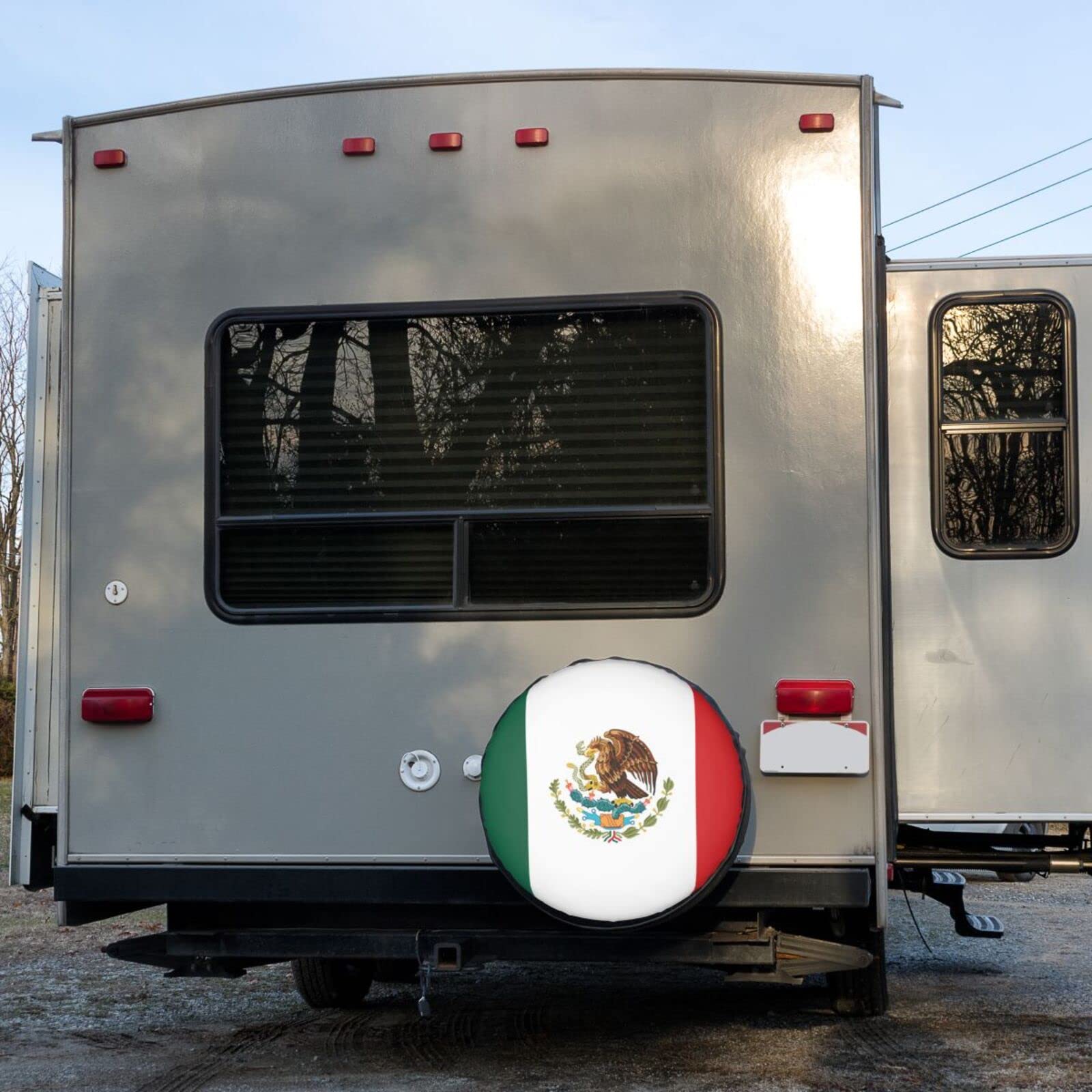 Mexico Flag Spare Tire Cover - 15 Inch Dustproof Wheel Protector for Trailers, RVs, SUVs & Vehicles | Perfect for Road Trips, Camping & Outdoor Adventures