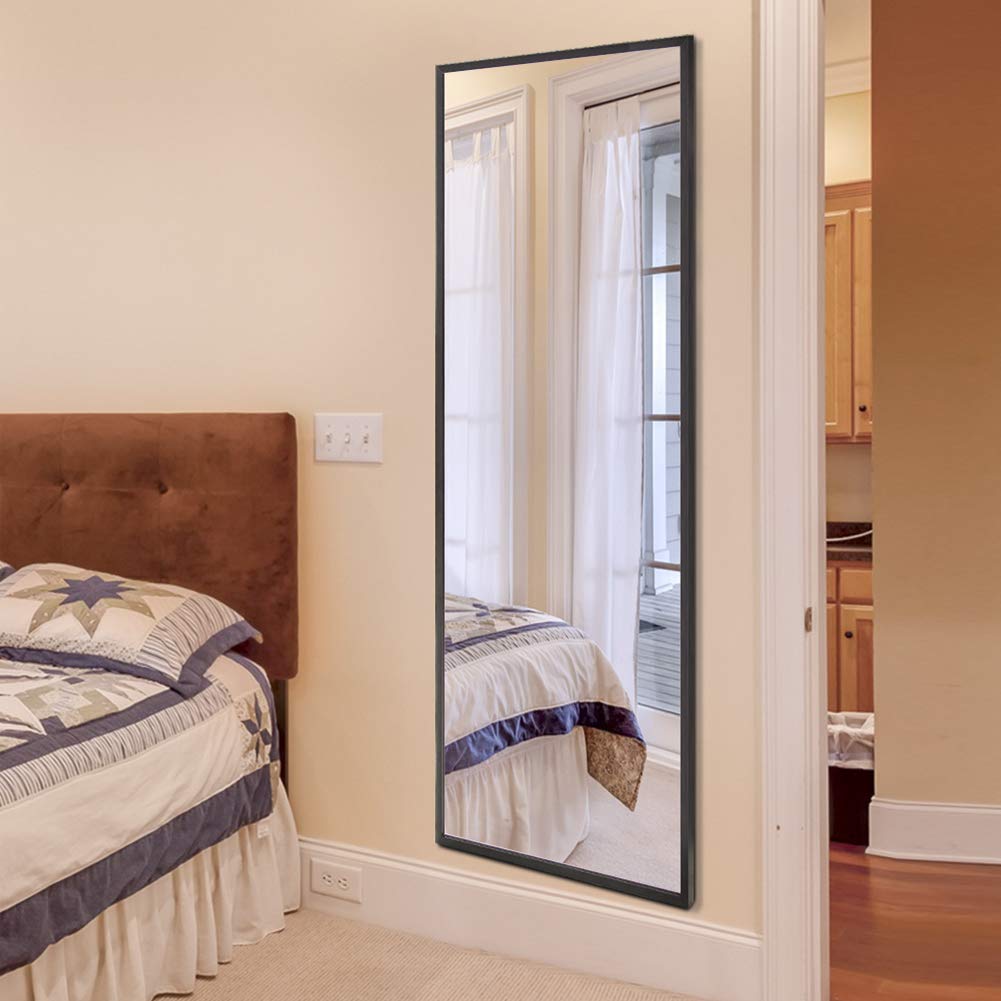 HomVent Full Length Mirror 59x20 Inch - Wall Mounted or Floor Standing Mirror with Metal Frame - Full Body Mirror for Bedroom, Living Room, Dressing Room - Perfect for Home Decor, Outfit Checks & Yoga Practice