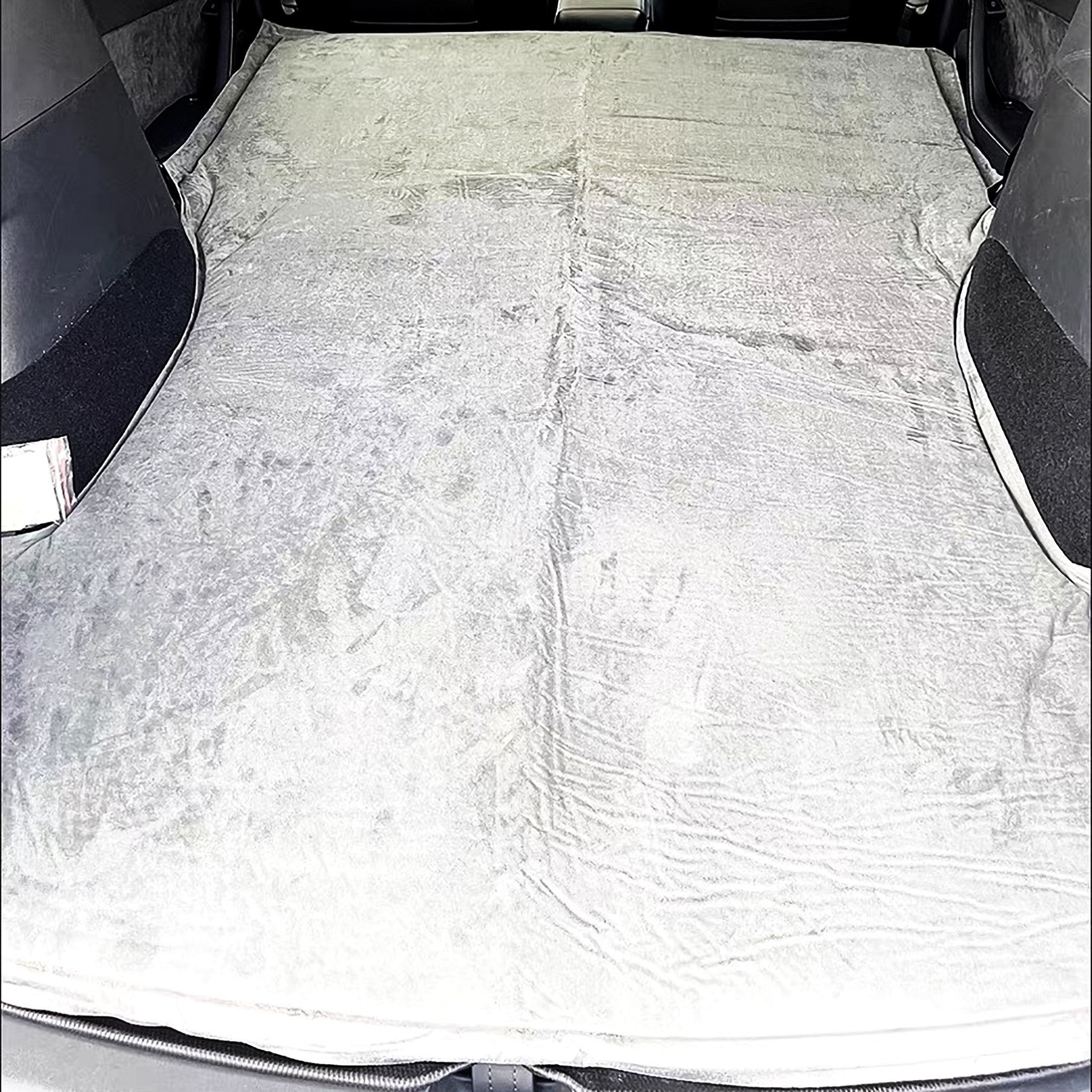 Tesla Model Y & 3 (2017-2025) Portable Self-Inflating Air Mattress - Suede Fabric Camping Bed for Car, Road Trips & Outdoor Adventures