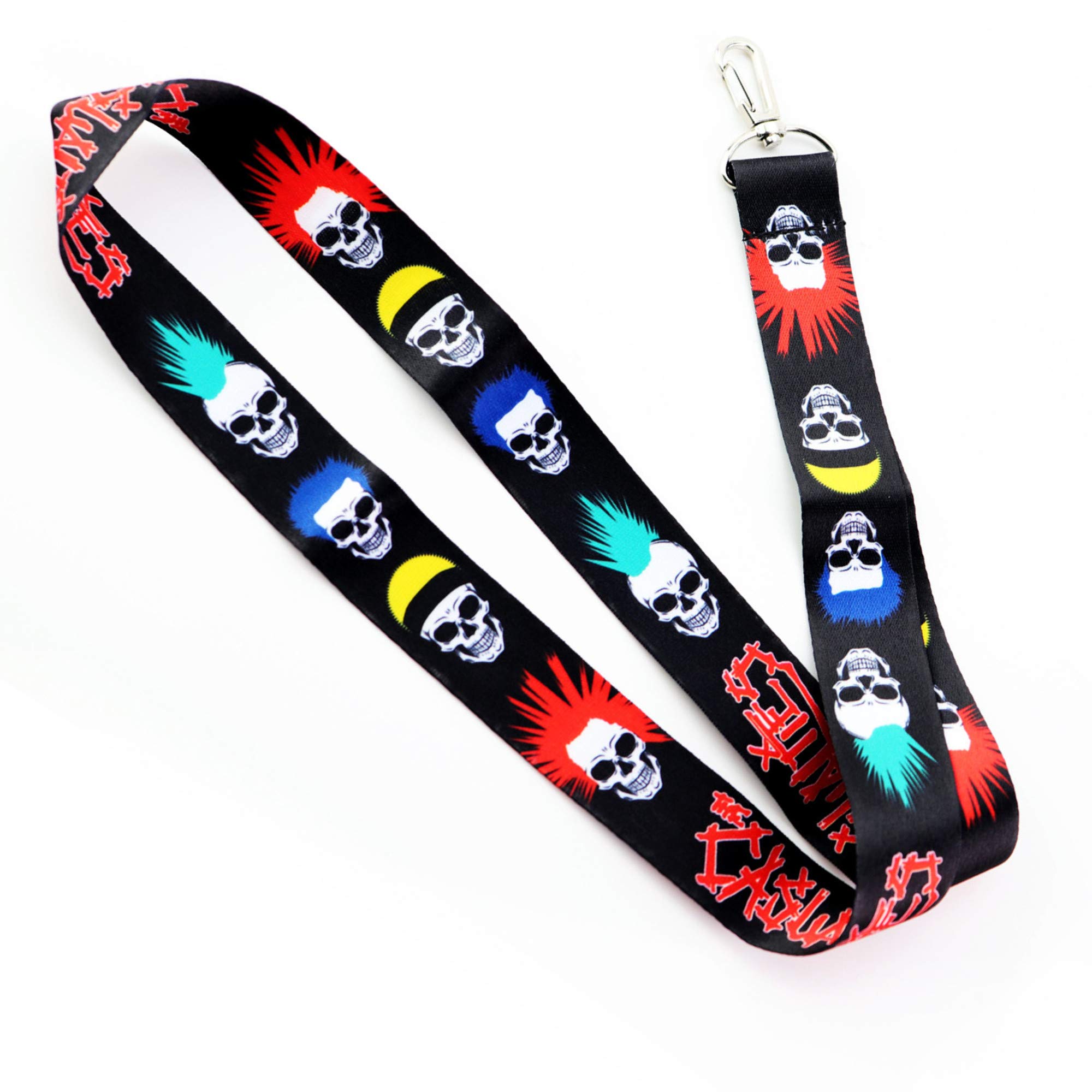 Punk Mohawk Skulls Keychain Lanyard - Badge Holder for Punk Fans & Events