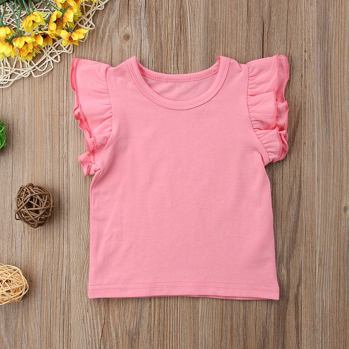 Toddler Baby Girl Clothes - Soft Cotton Short Sleeve Plain T-Shirts & Tops for Summer Outfits | Comfortable Playwear & Casual Everyday Wear