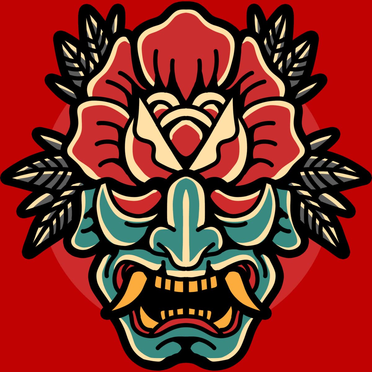 Design By Humans Men's Oni-Rose Graphic Tank Top by Donipacoceng - Stylish Anime-Inspired Casual Wear for Summer Outings & Festivals