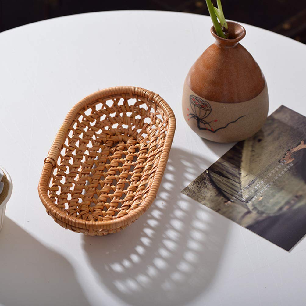 Stylish Hemoton Woven Storage Basket - Rattan Fruit & Vegetable Bowl, Umbrella Holder, American-Style Coaster - Perfect for Kitchen Organization, Bathroom Decor, and Living Room Storage