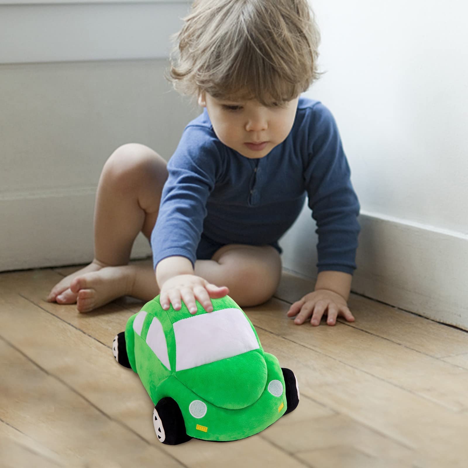 Cute Green Car Model Plush Toy - Durable Car Shaped Stuffed Animal, Creative Car Plush Doll, Soft Sleeping Cushion for Kids, Perfect for Christmas, Birthday, New Year Gifts, Nursery Decor & Travel Companion