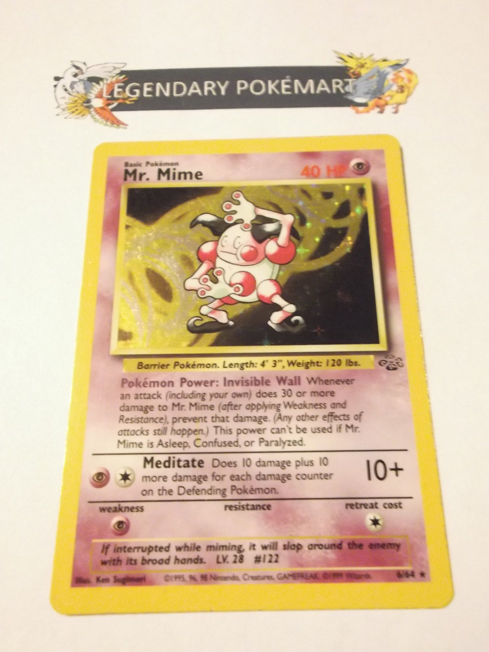Mr. Mime Holofoil Jungle Series 6 - Rare Pokémon Trading Card - Collectible Toy for Kids & Adults - Perfect for Gaming, Trading & Display