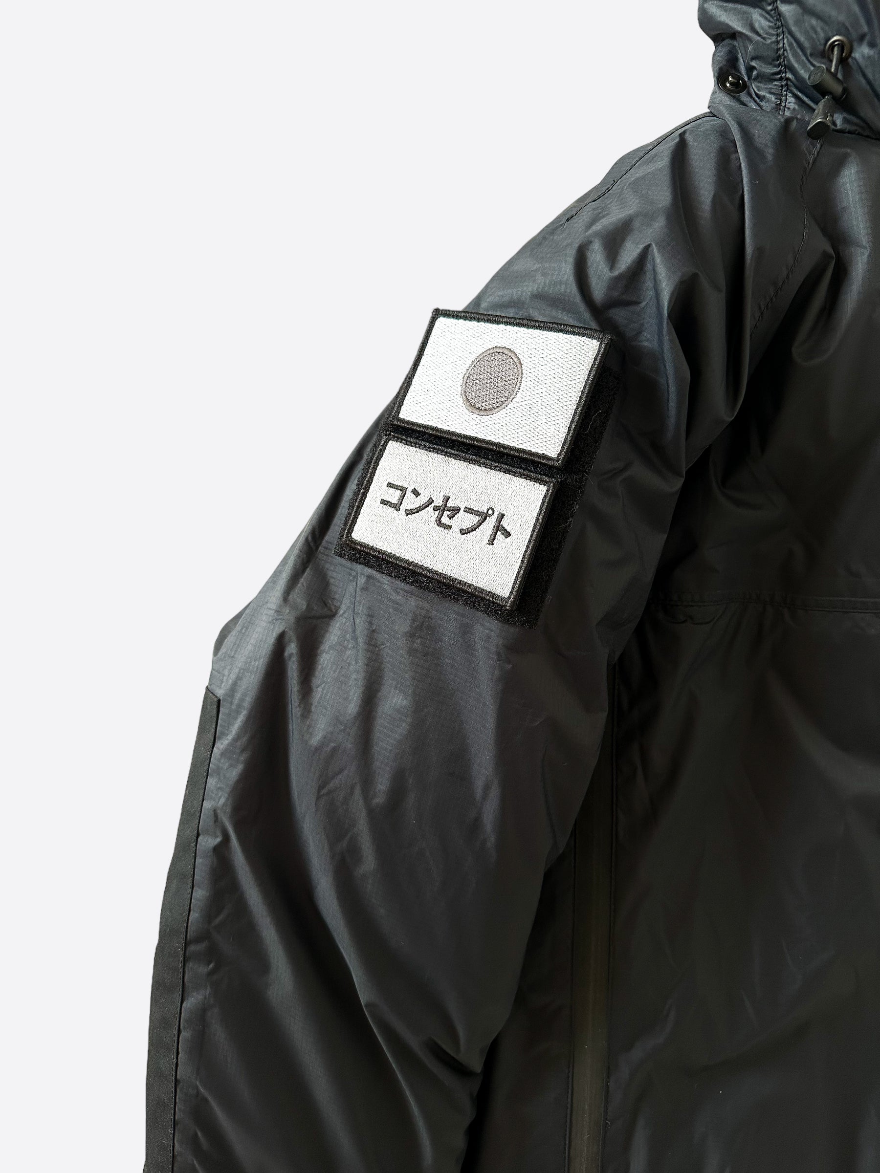 Canada Goose Concepts Black Reflective Patches Denim Jacket - Waterproof Winter Coat for Men & Women - Perfect for Urban Commuting, Outdoor Adventures & Cold Weather Fashion