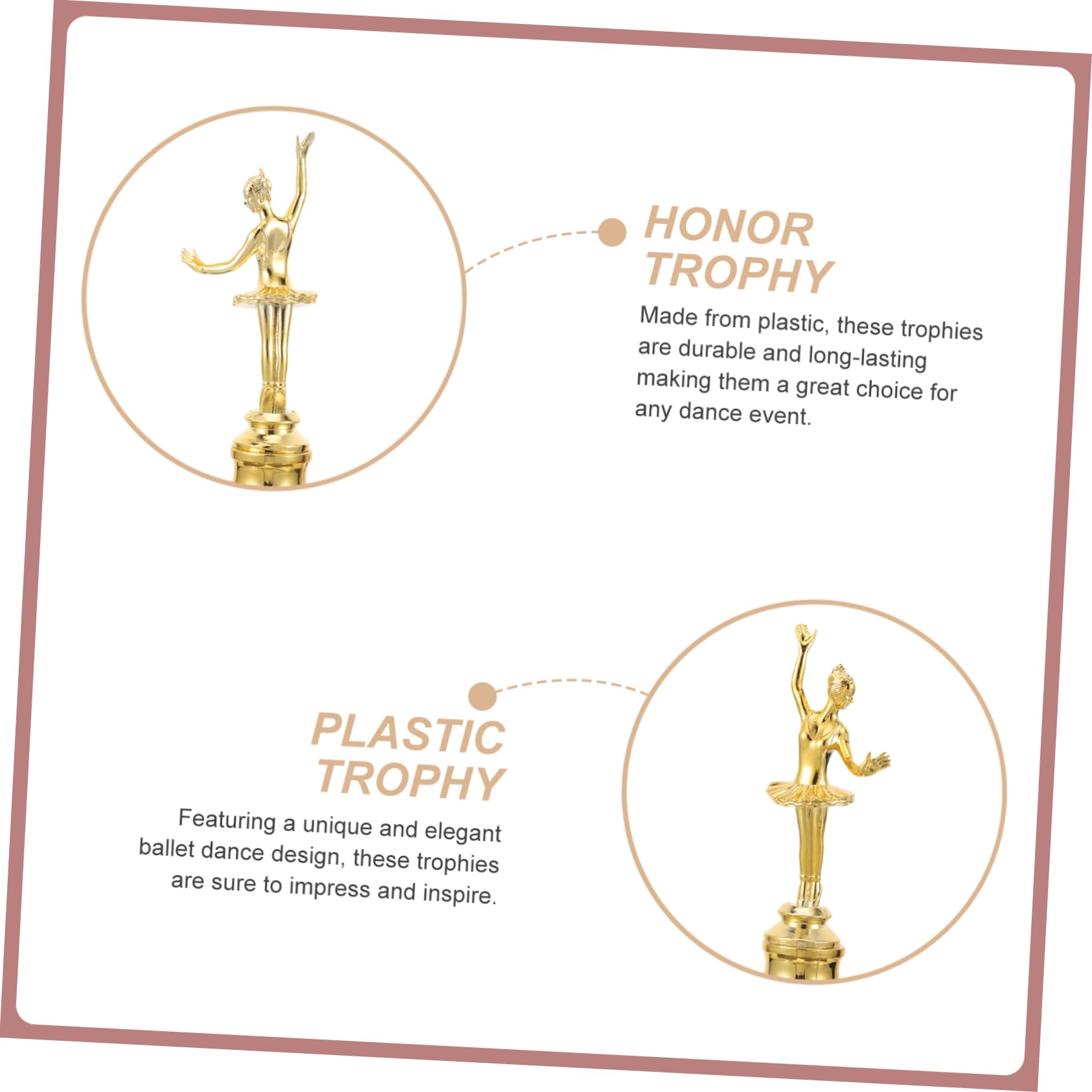 KICHOUSE Ballet Award Trophy - Elegant Dance Competition Prize Cup for Kids, Lightweight & Durable - Perfect for Dance Recitals, Competitions & School Awards