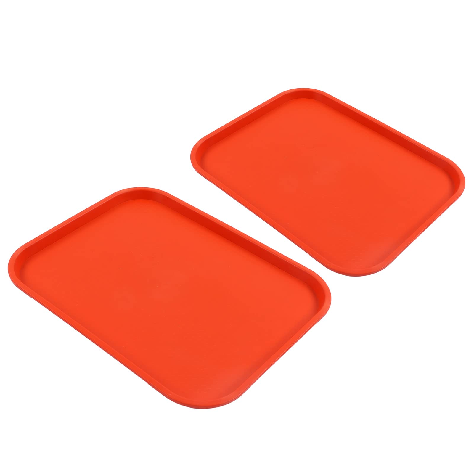 Non-Slip PP Food Service Tray - Lightweight Rectangular Plastic Fast Food Tray in Orange | Durable & Stackable for Restaurants, Cafeterias & Catering Events