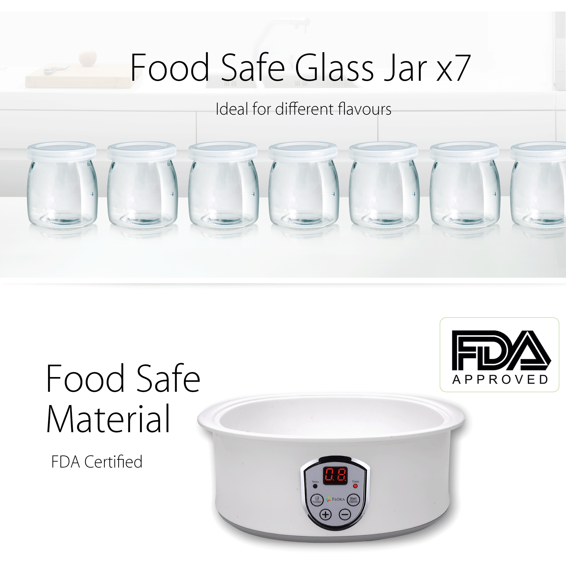 Electric Automatic Yogurt Maker Machine - 1.5L Large Capacity with 7 Glass Jars, Natto & Rice Wine Functions | Home Organic Yogurt Incubator & Fermented Curd Maker | Perfect for Healthy Breakfast, Homemade Probiotics & Family Snacks (FL YME 715)
