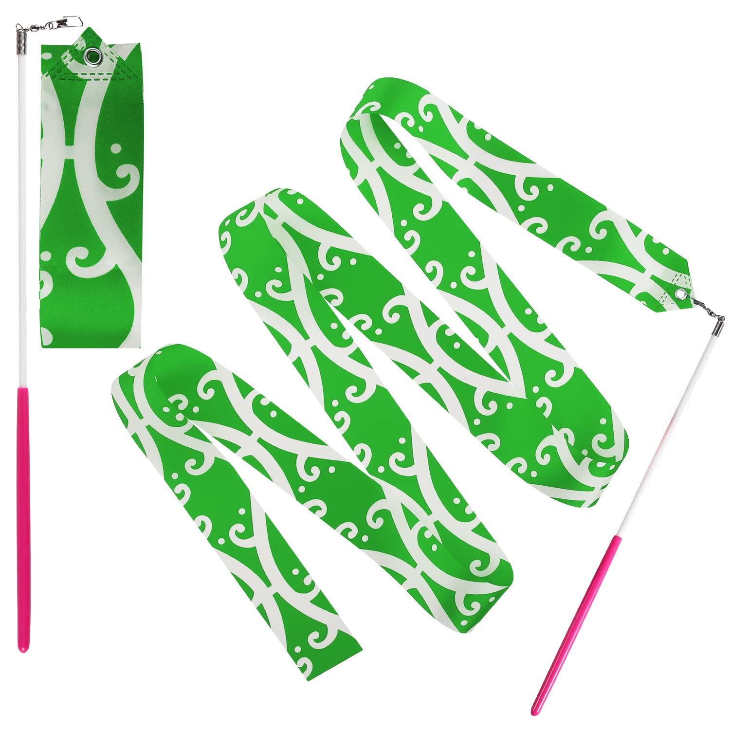 LUTER 2-Pack 78.7 Inch Gymnastics Dance Ribbon with Wand - Colorful Streamer Ribbons for Kids Dance Training, Artistic Performance, Birthday Party Favors & Outdoor Play