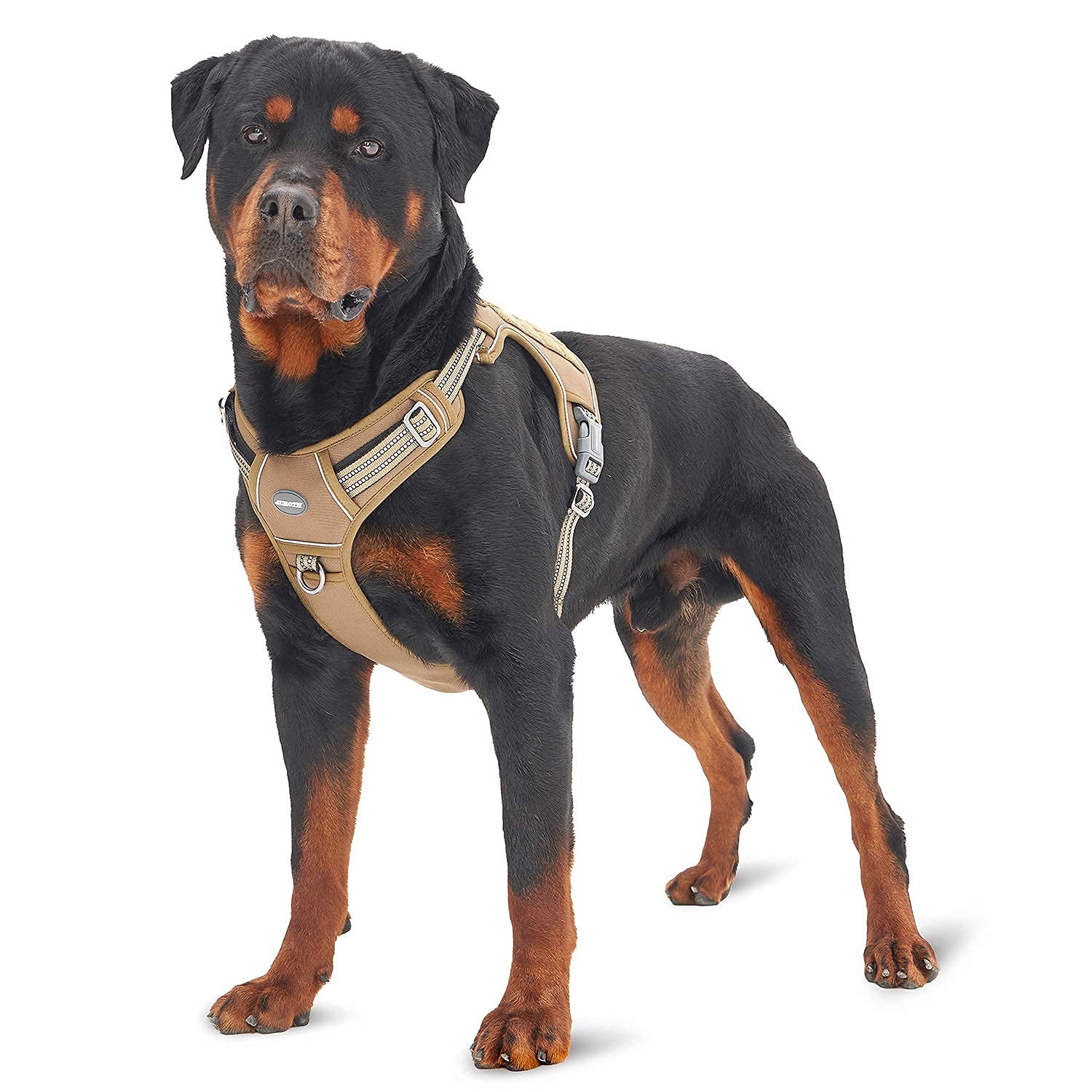 Auroth Tactical Dog Harness with 4.5 FT Heavy Duty Leash - No Pull Reflective Vest for Large Breed Dogs | Military Training, Outdoor Hiking & Night Walking (Army Yellow)