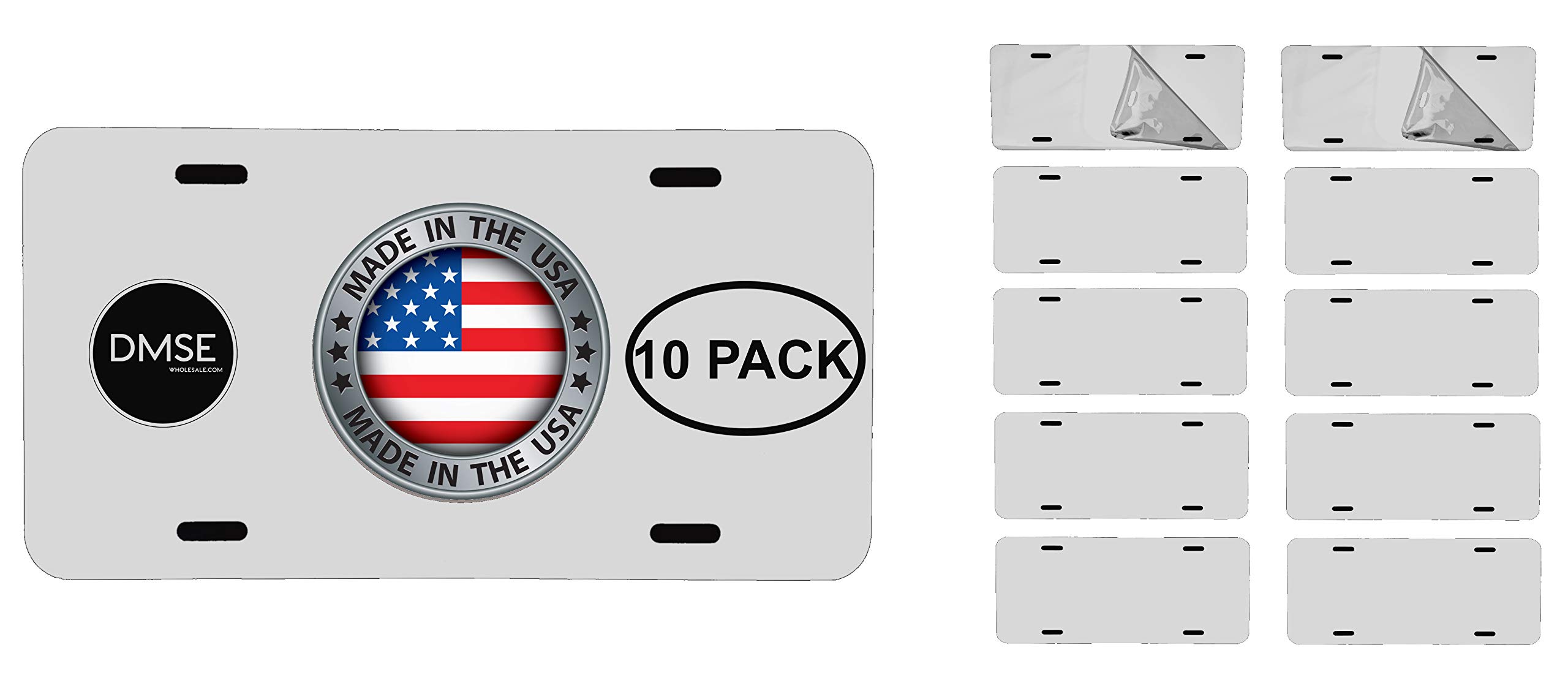 Customizable Blank Aluminum License Plates - 12x6 Inch US/Canada Size, 0.5mm Thickness - DIY Car Tags for Vehicles, Motorcycles & Decor (10-Pack, White) - Perfect for Personalization, Auto Shows & Garage Art Projects